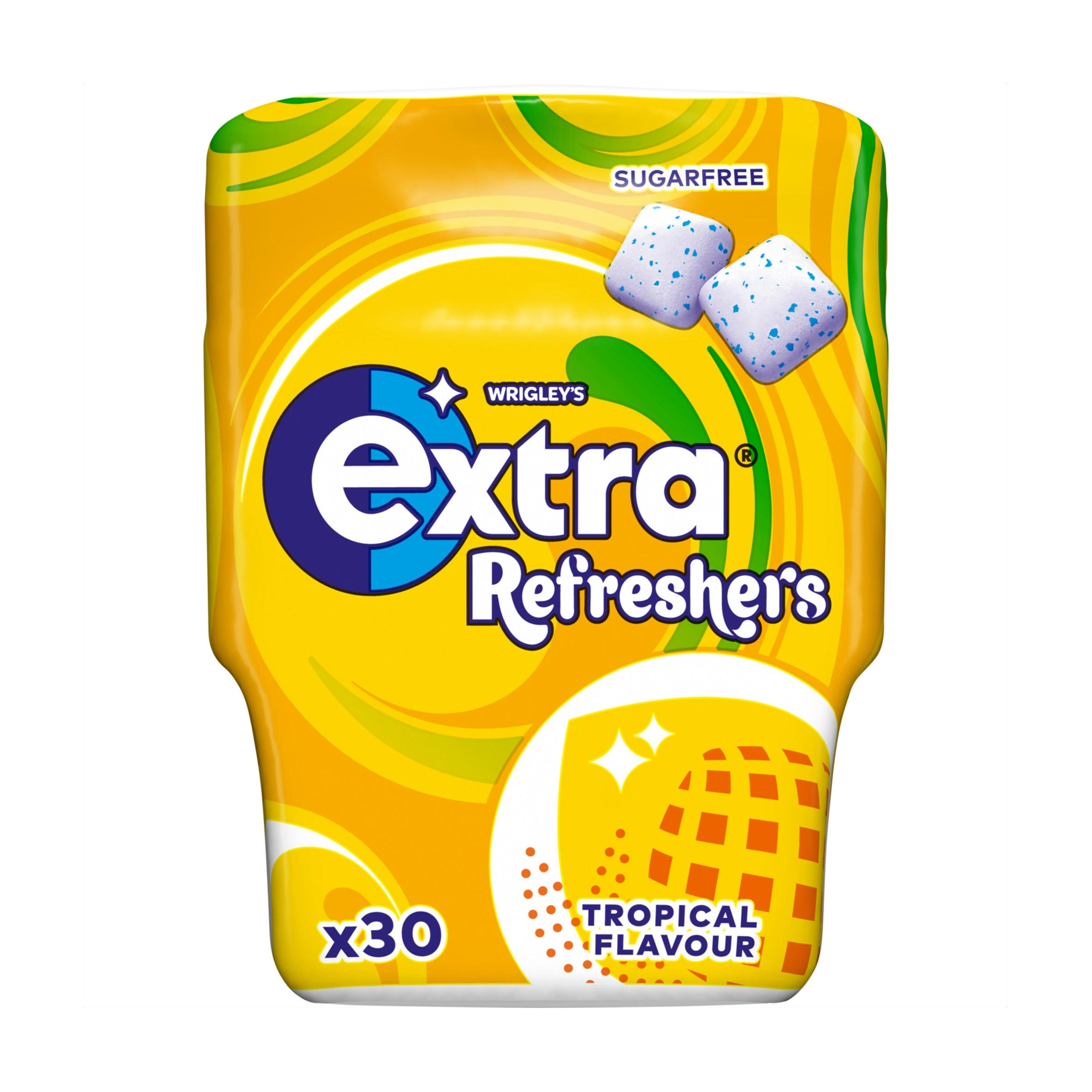 Extra Refreshers Tropical Flavour Sugarfree Chewing Gum Bottle 30 ...