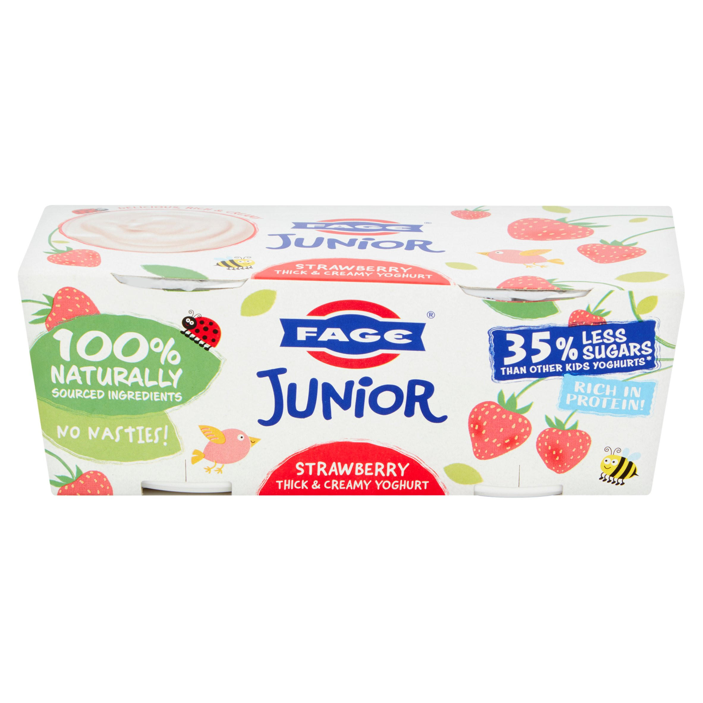 Fage Junior Strawberry Thick & Creamy Yoghurt 2 x 100g (200g) Kids