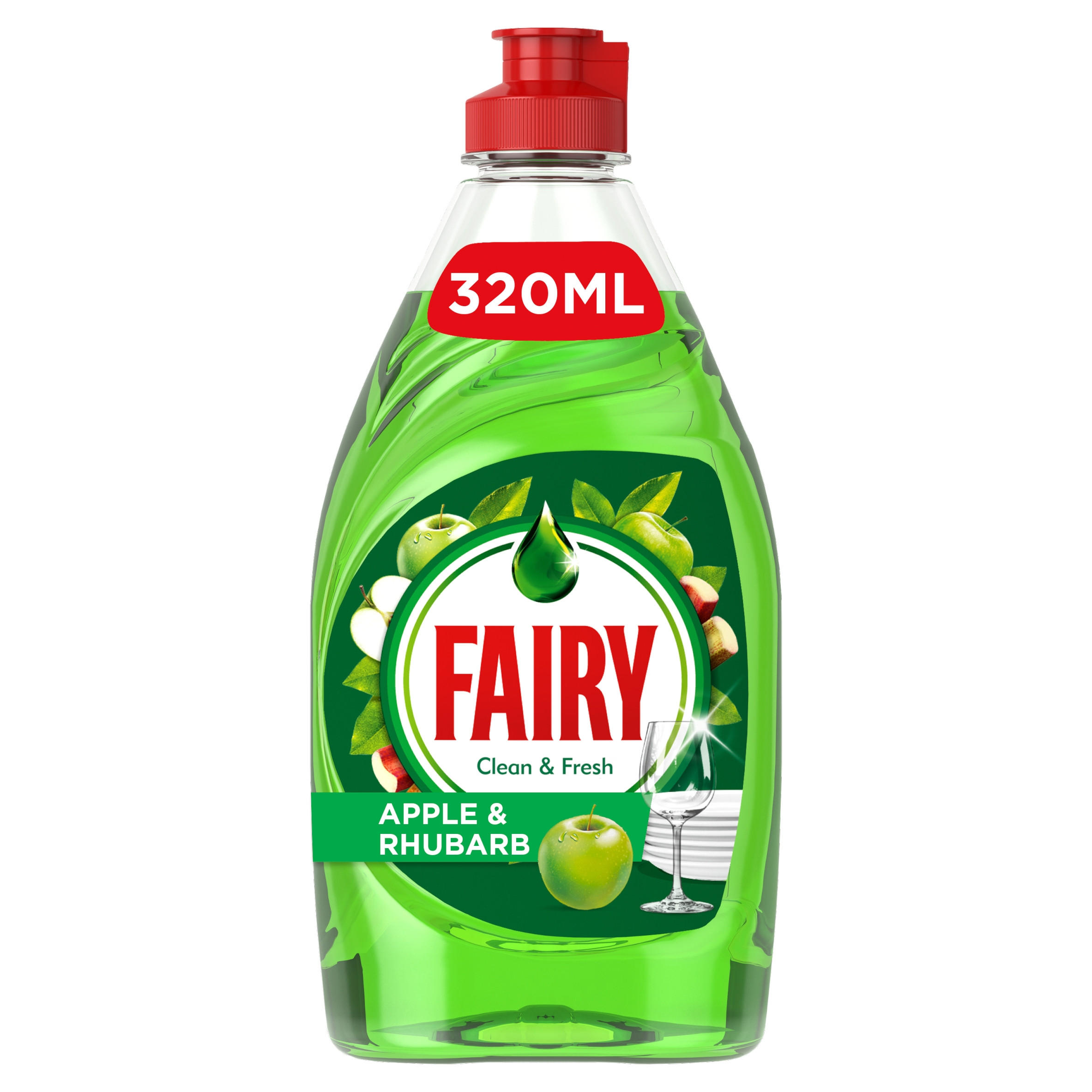 Fairy Clean & Fresh Washing Up Liquid Apple & Rhubarb 320ML Washing