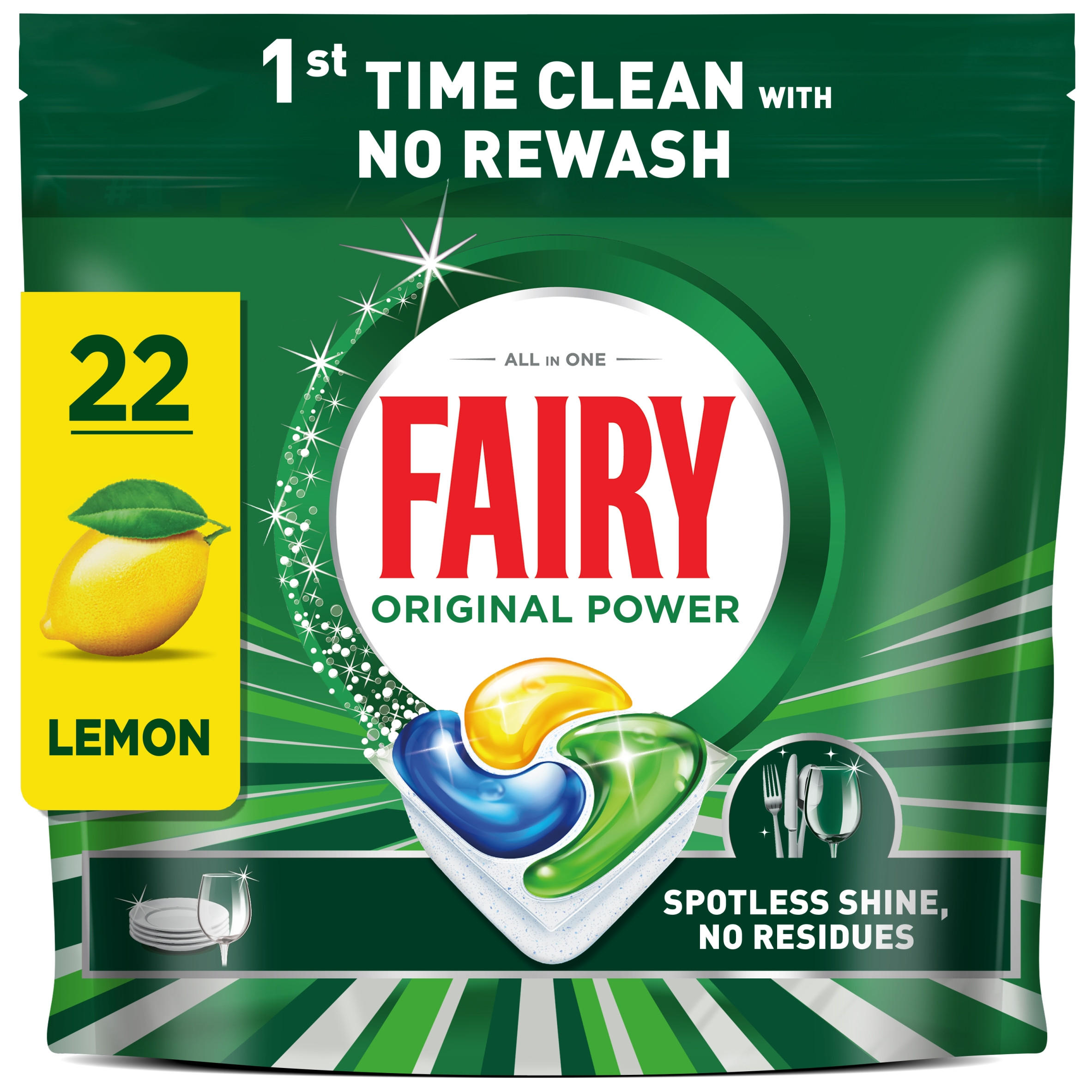 Fairy Original Power  Dishwasher Tablets, Orange, 56 Capsules