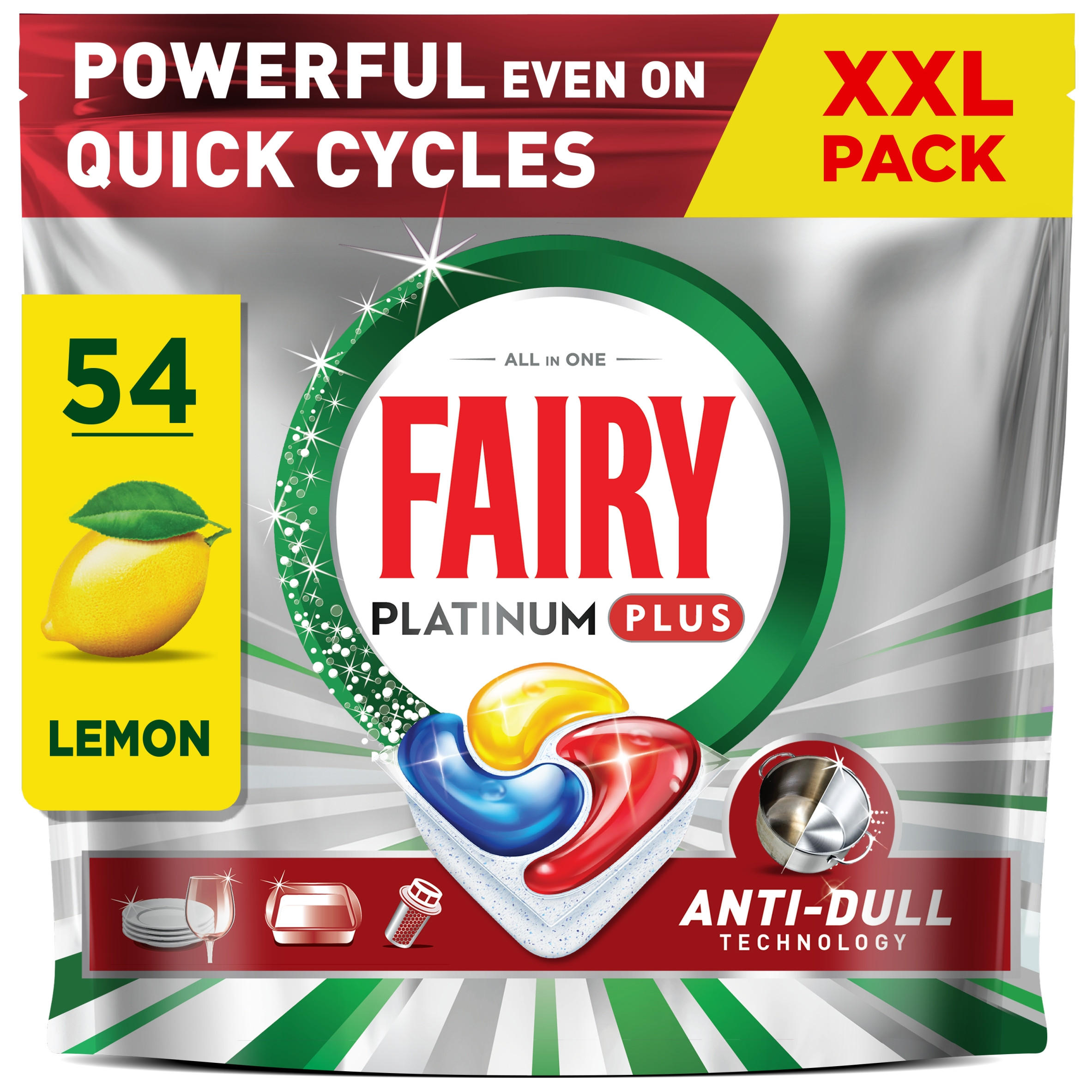 Platinum Plus  Dishwasher Tablets, Lemon, 54 Capsules