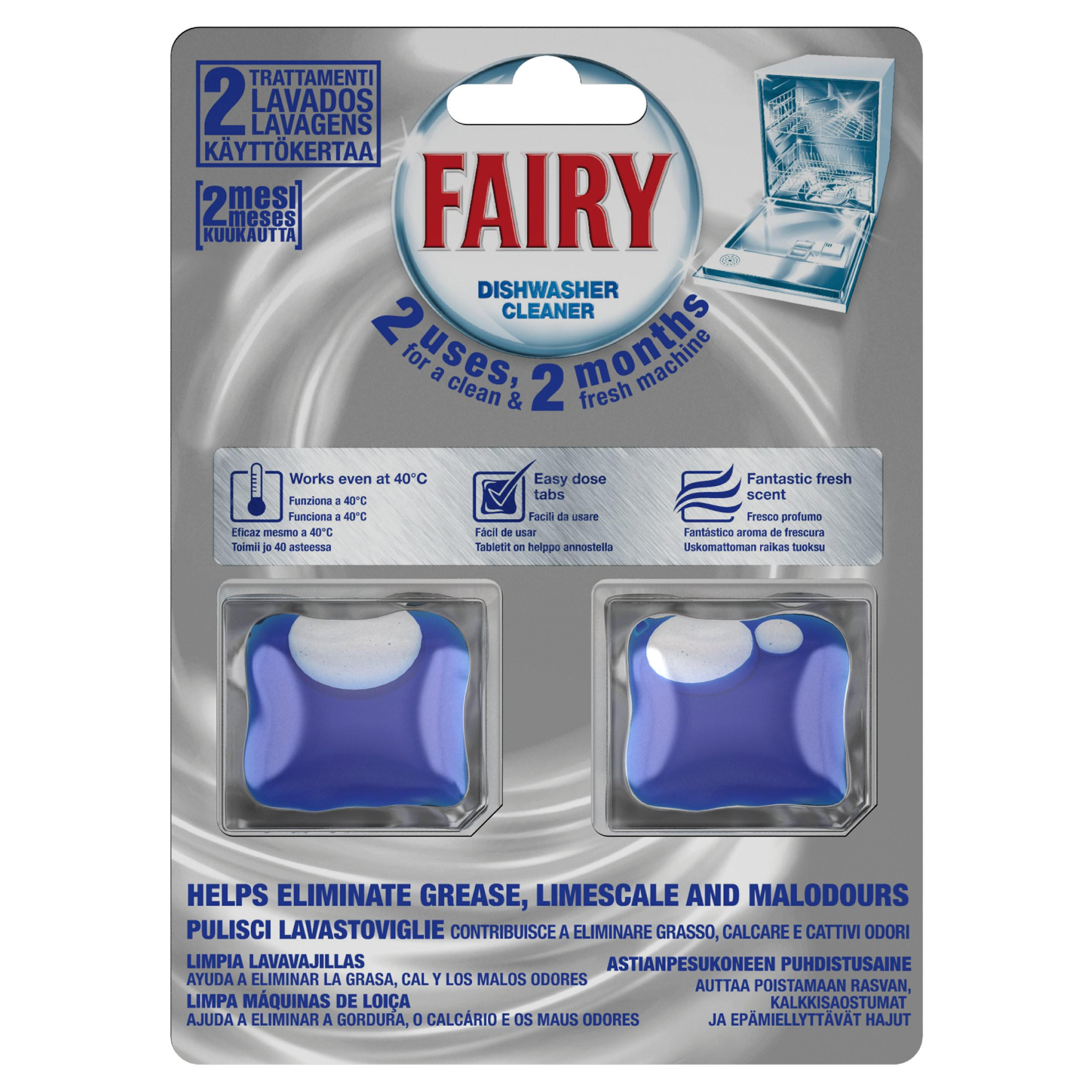Fairy Power Clean Dishwasher Machine Cleaner 2 pack Washing Up
