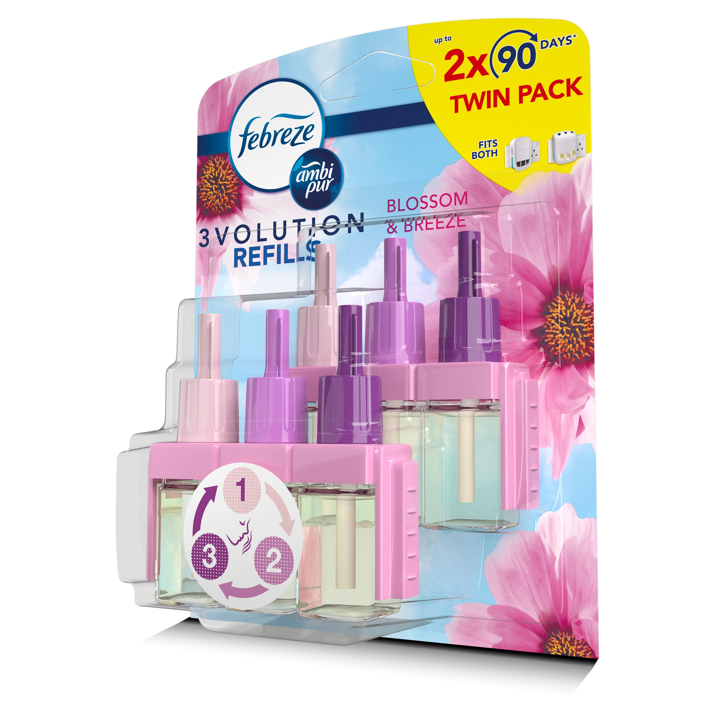 Febreze 3Volution Air Freshener Plug In Refill Blossom & Breeze Twin Pack  2x20ML, Home Accessories