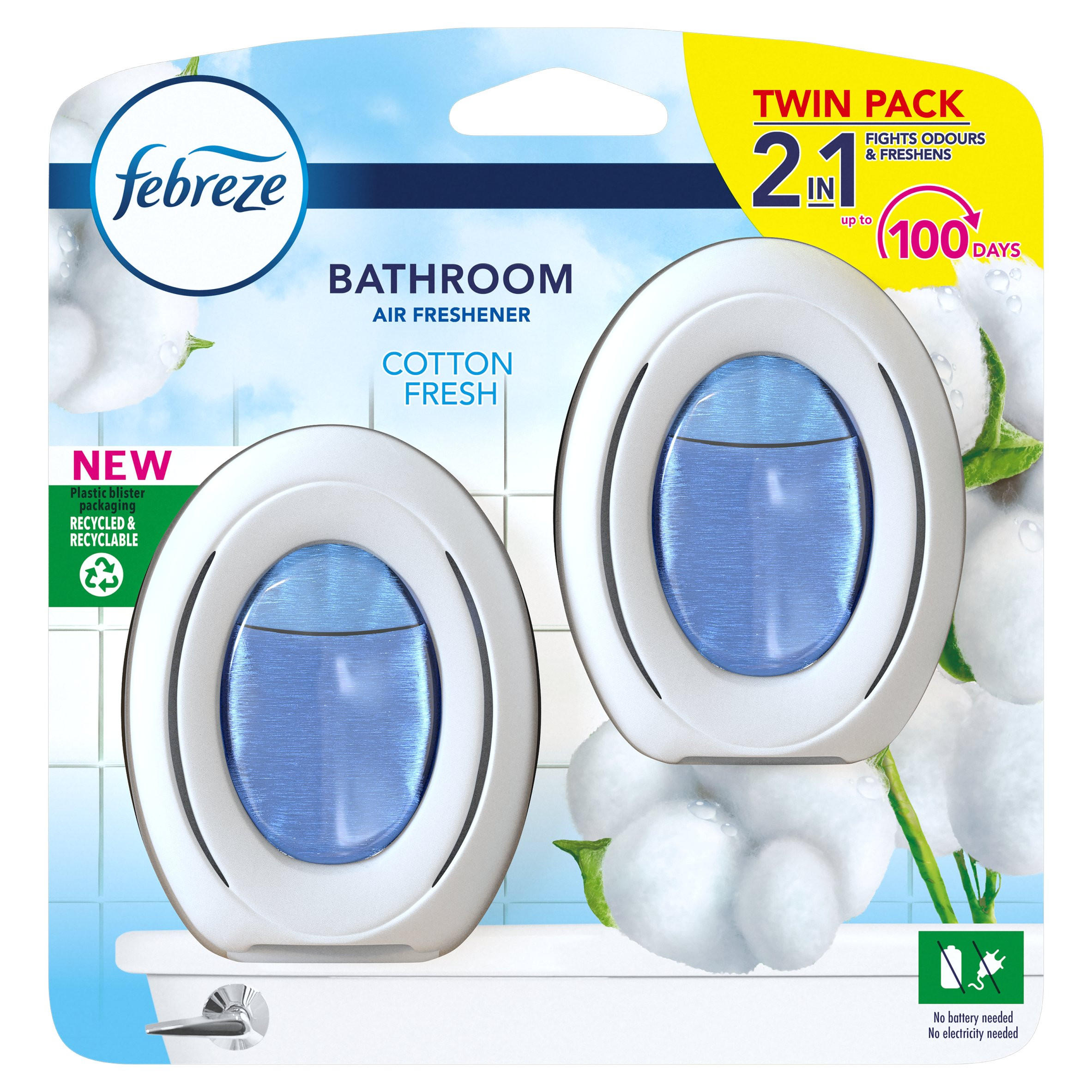 Febreze Bathroom Continuous Air Freshener Cotton Fresh 2 Count 87717 T1 ?$pdpzoom$