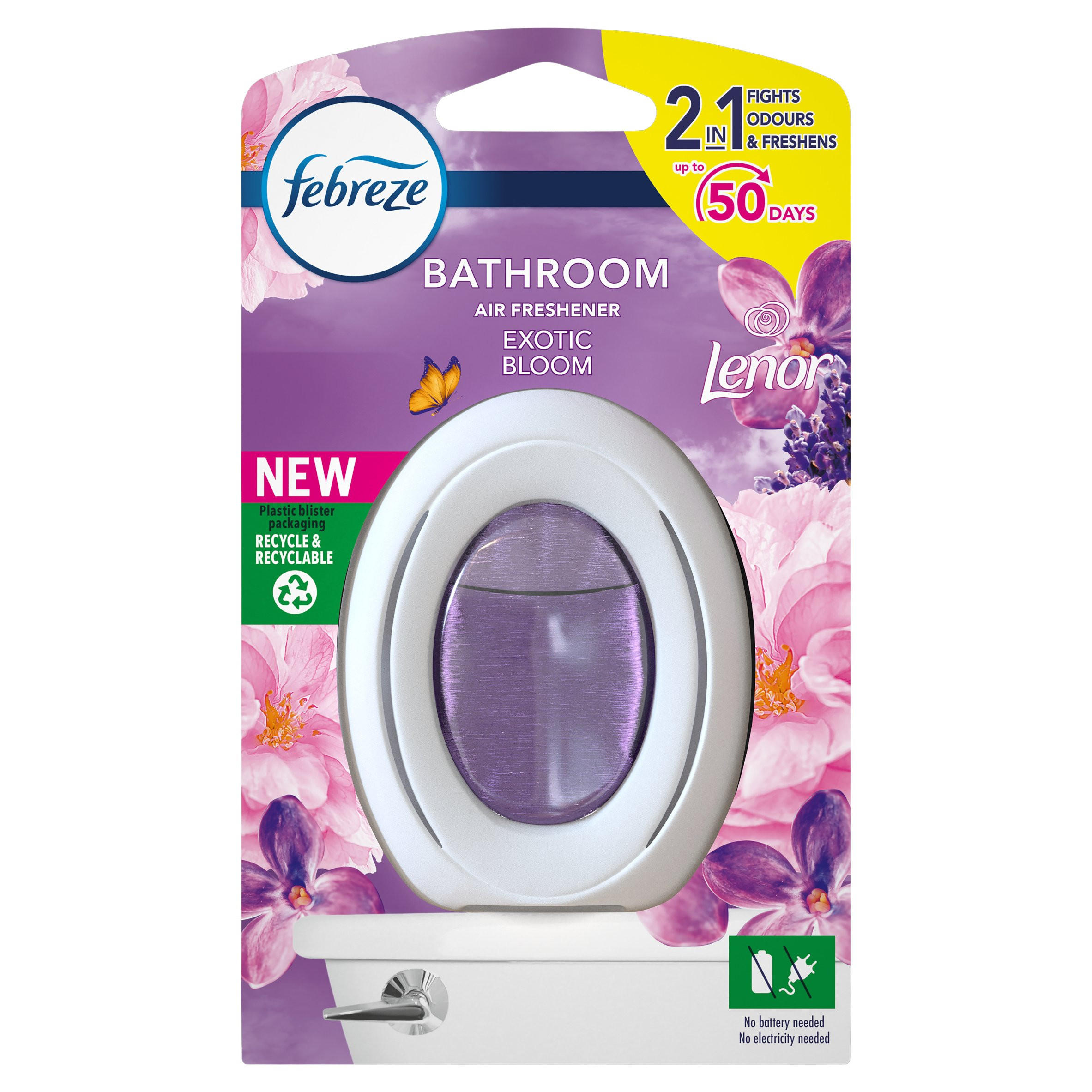 Febreze Bathroom Continuous Air Freshener Exotic Bloom Bathroom