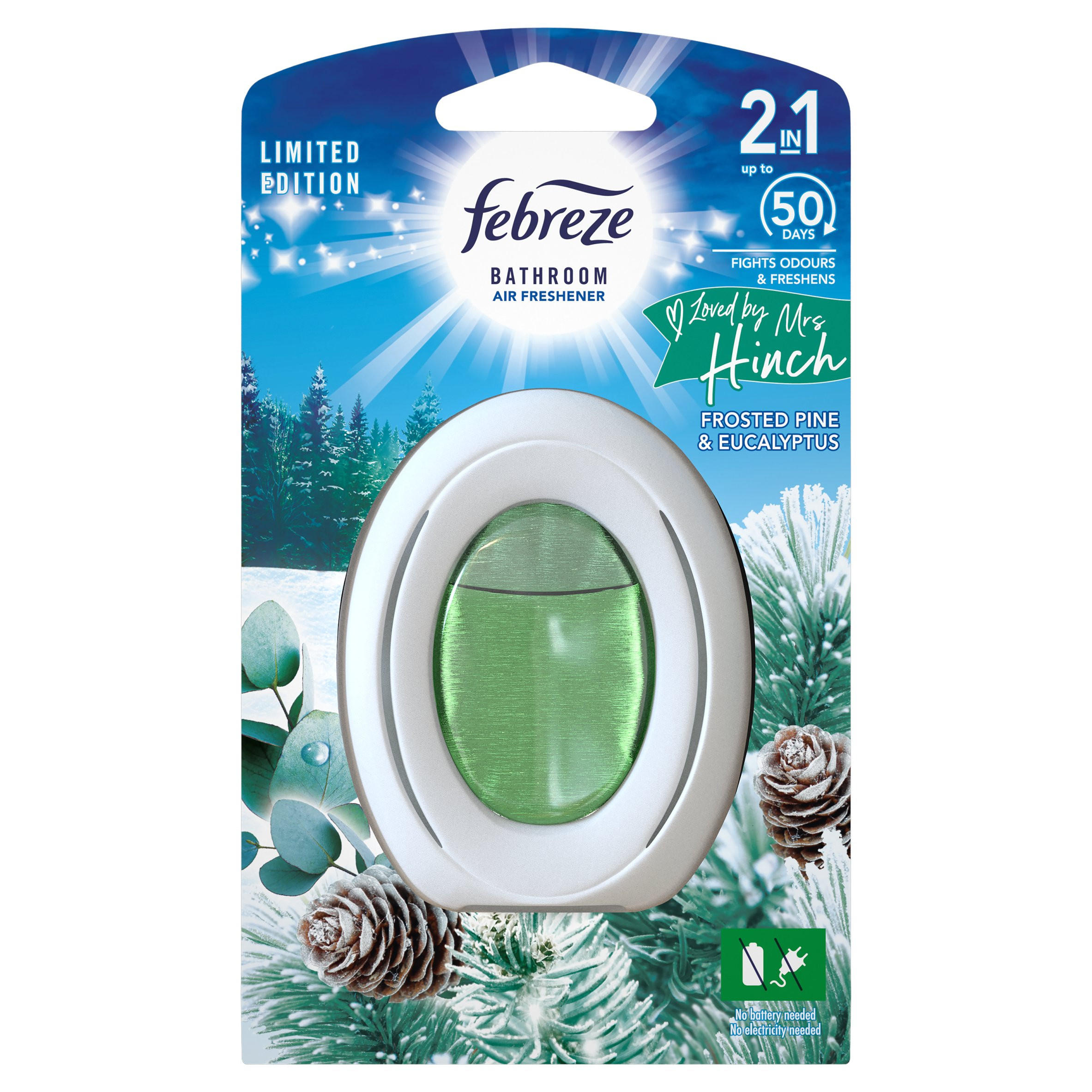 Febreze Bathroom Continuous Air Freshener Frosted Pine & Eucalyptus 1