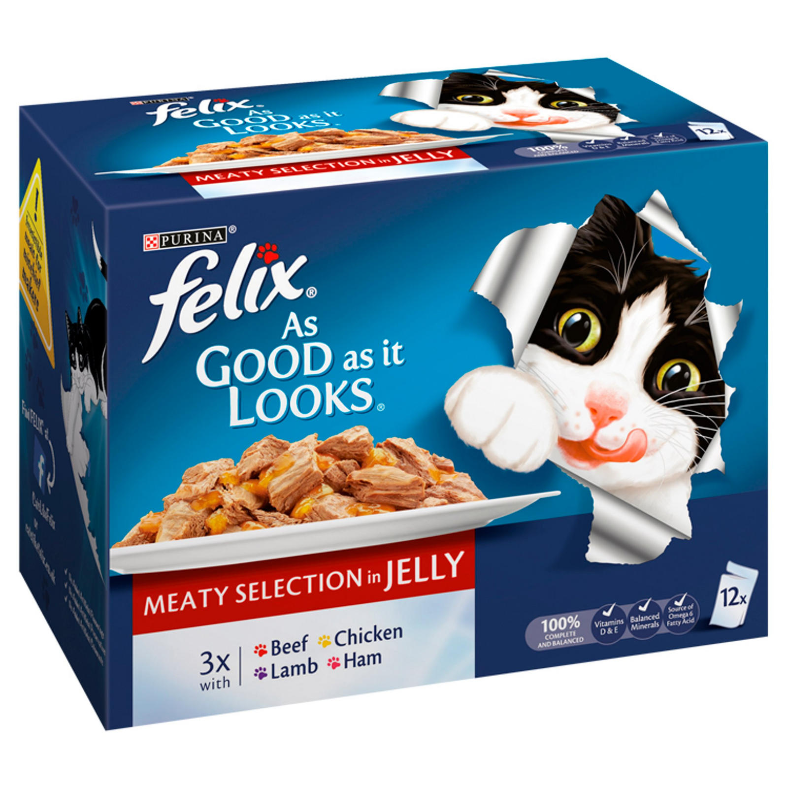 FELIX AS GOOD AS IT LOOKS Meaty Selection in Jelly Wet Cat Food 12 x