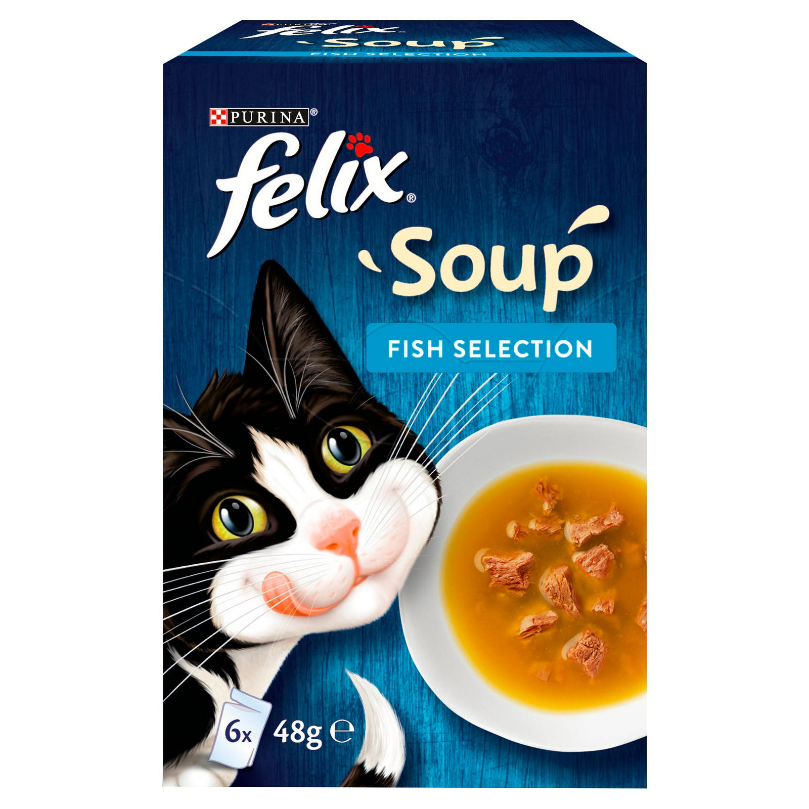 FELIX SOUP Fish Selection Wet Cat Food 6x48g Pet Food Iceland Foods