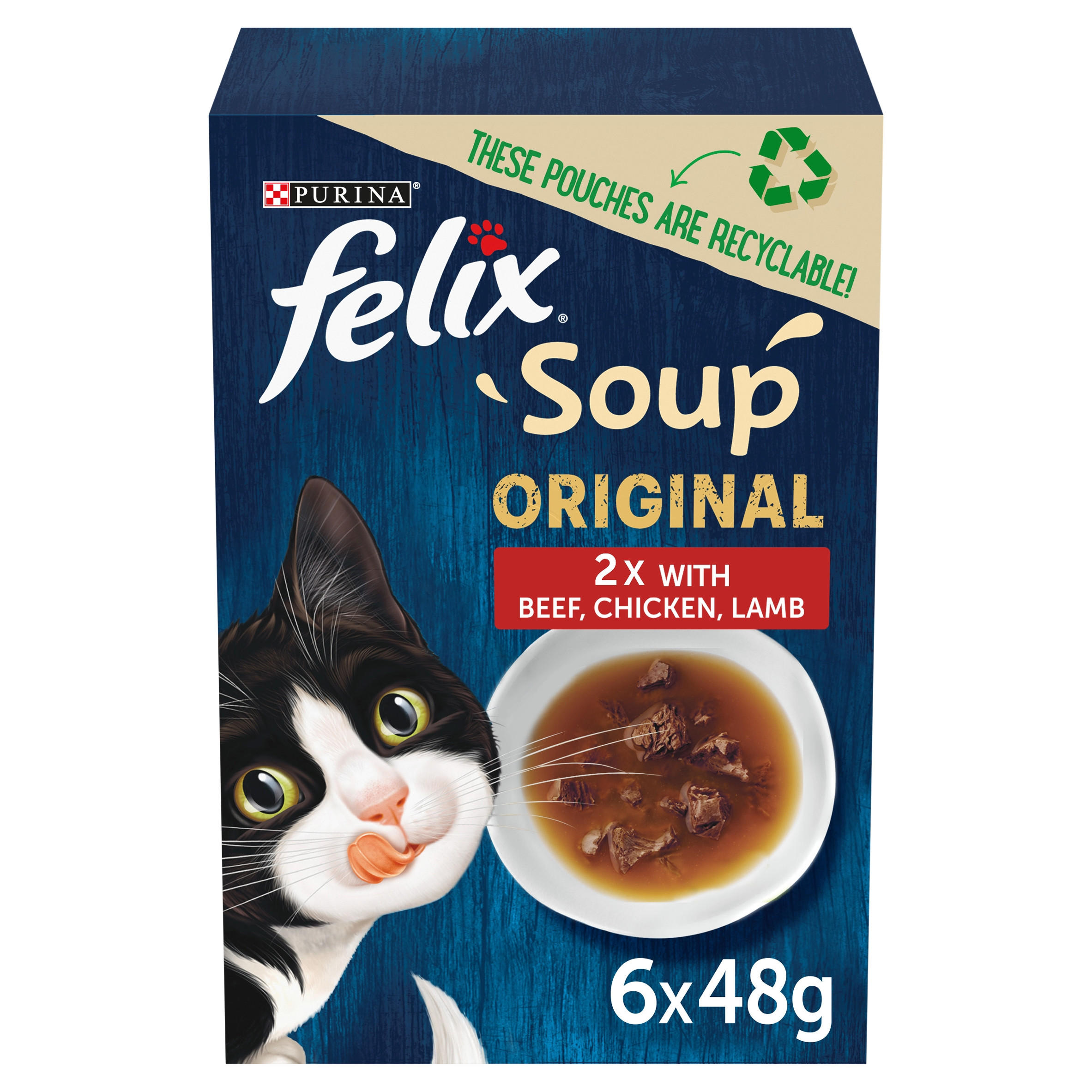 Felix Soup Original 6 x 48g (288g) | Cat Food | Iceland Foods