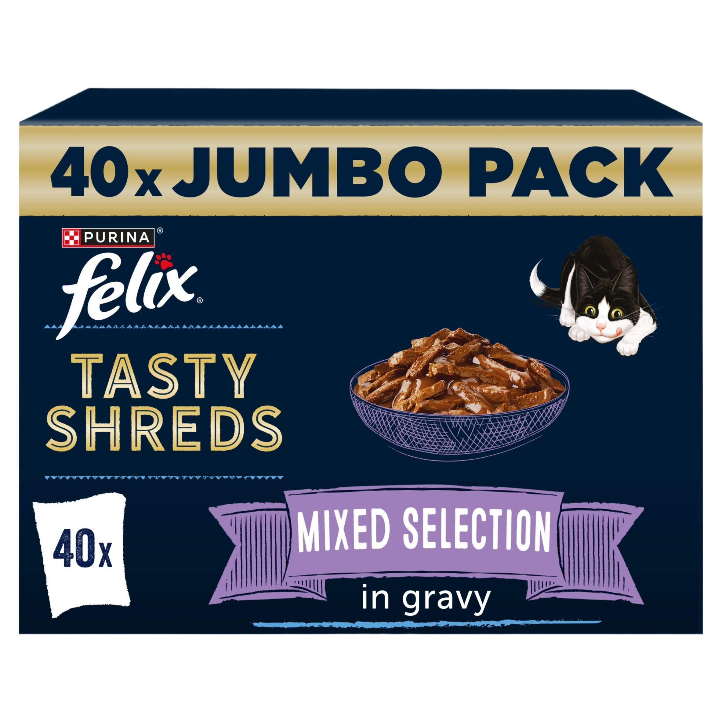 Felix Tasty Shreds Mixed Selection Wet Cat Food 40 x 80g