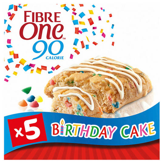 Fibre One 5 Birthday Cake Squares 5x 24g