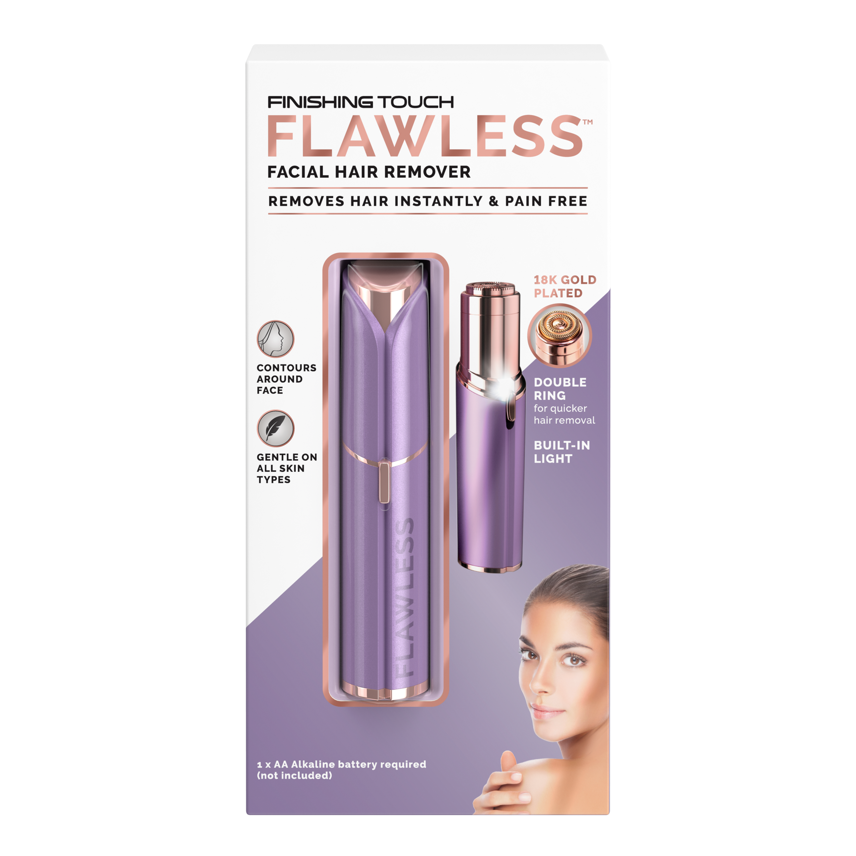 Finishing Touch Flawless Lavendar Facial Hair Remover Womens Toiletries Iceland Foods