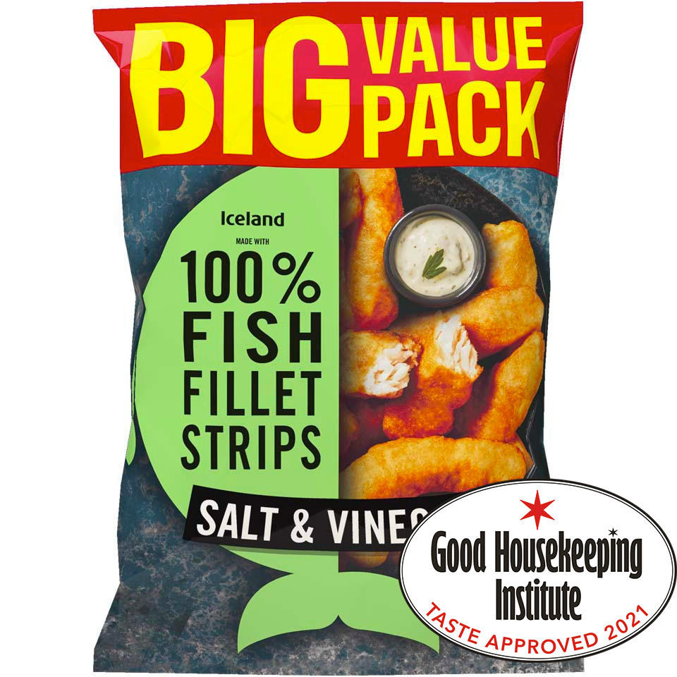 Iceland Made with 100 Fish Fillet Strips Salt & Vinegar 800g