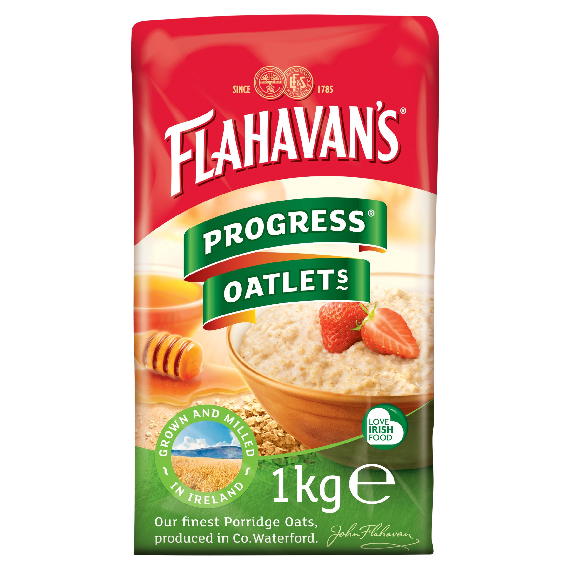 Flahavan's Progress Oatlets Porridge Oats 1kg, folic acid free