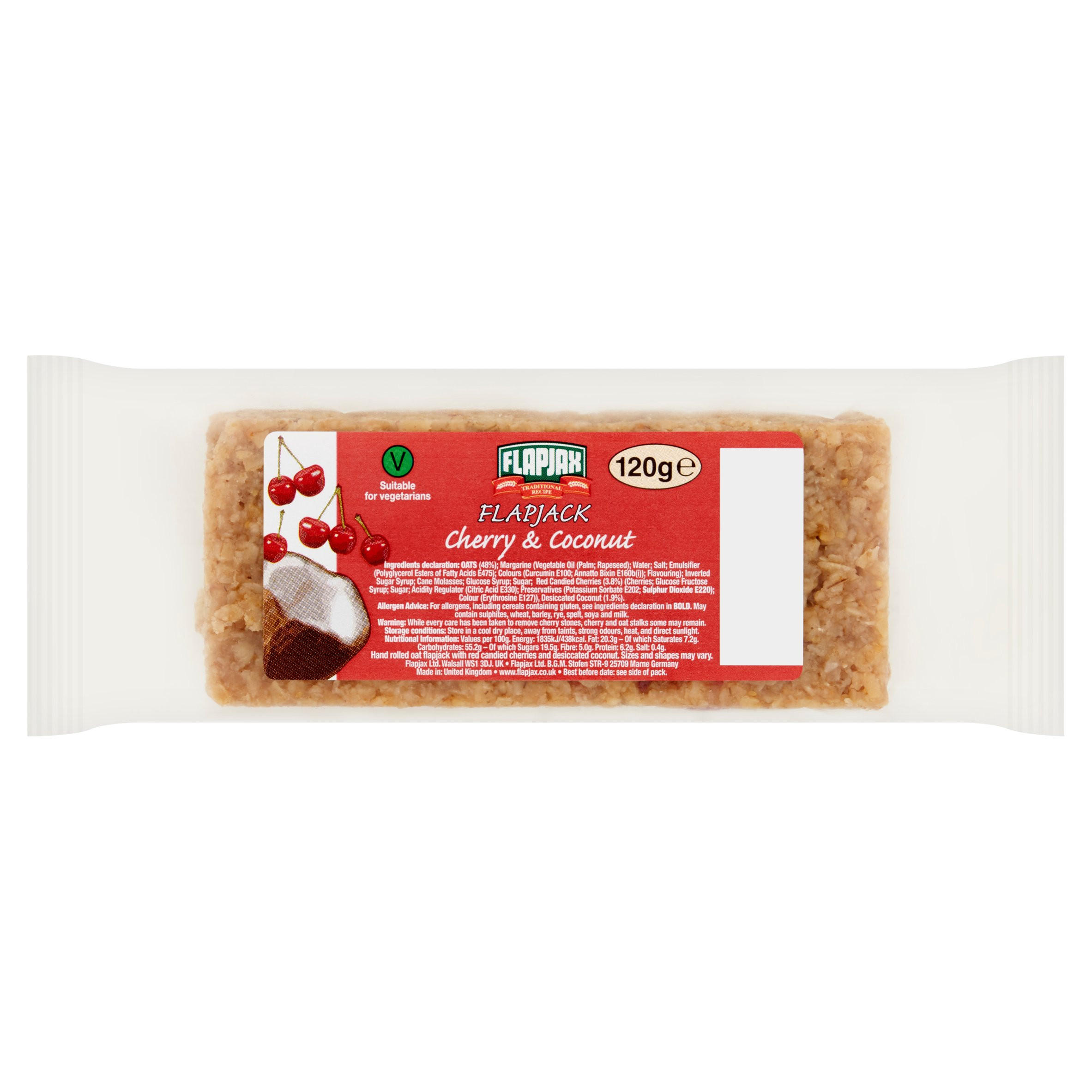 Flapjax Cherry & Coconut Flapjack 120g, folic acid free