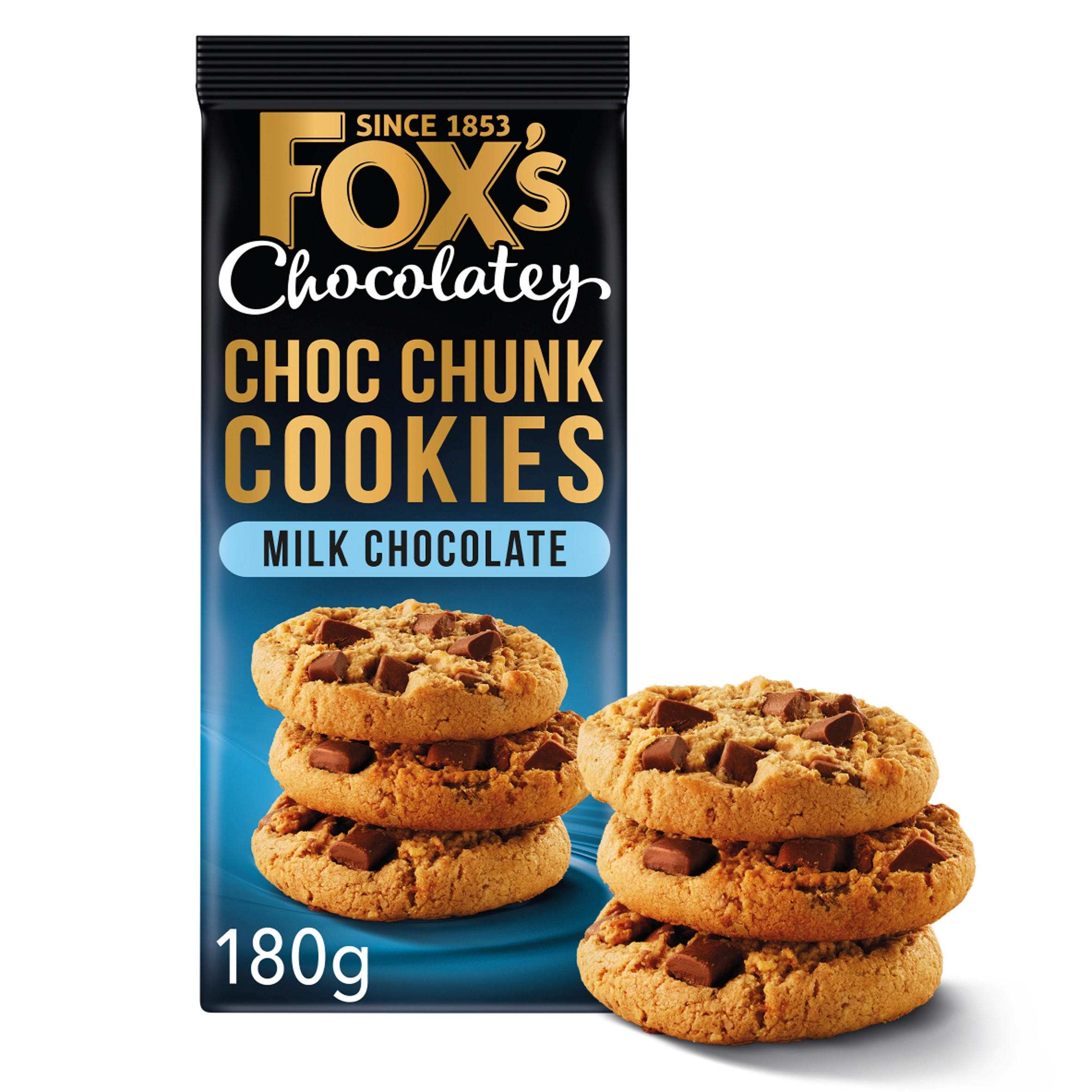 Fox's 175g Chocolatey Biscuits Half Coated Milk Chocolate Cookies
