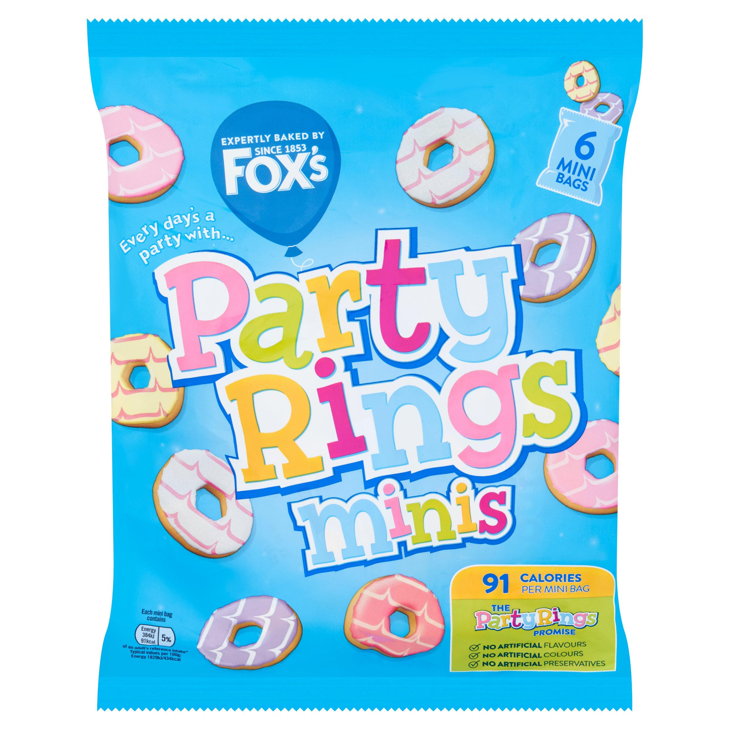 Fox's Party Rings Minis 6 x 21g | Multipack Biscuits | Iceland Foods