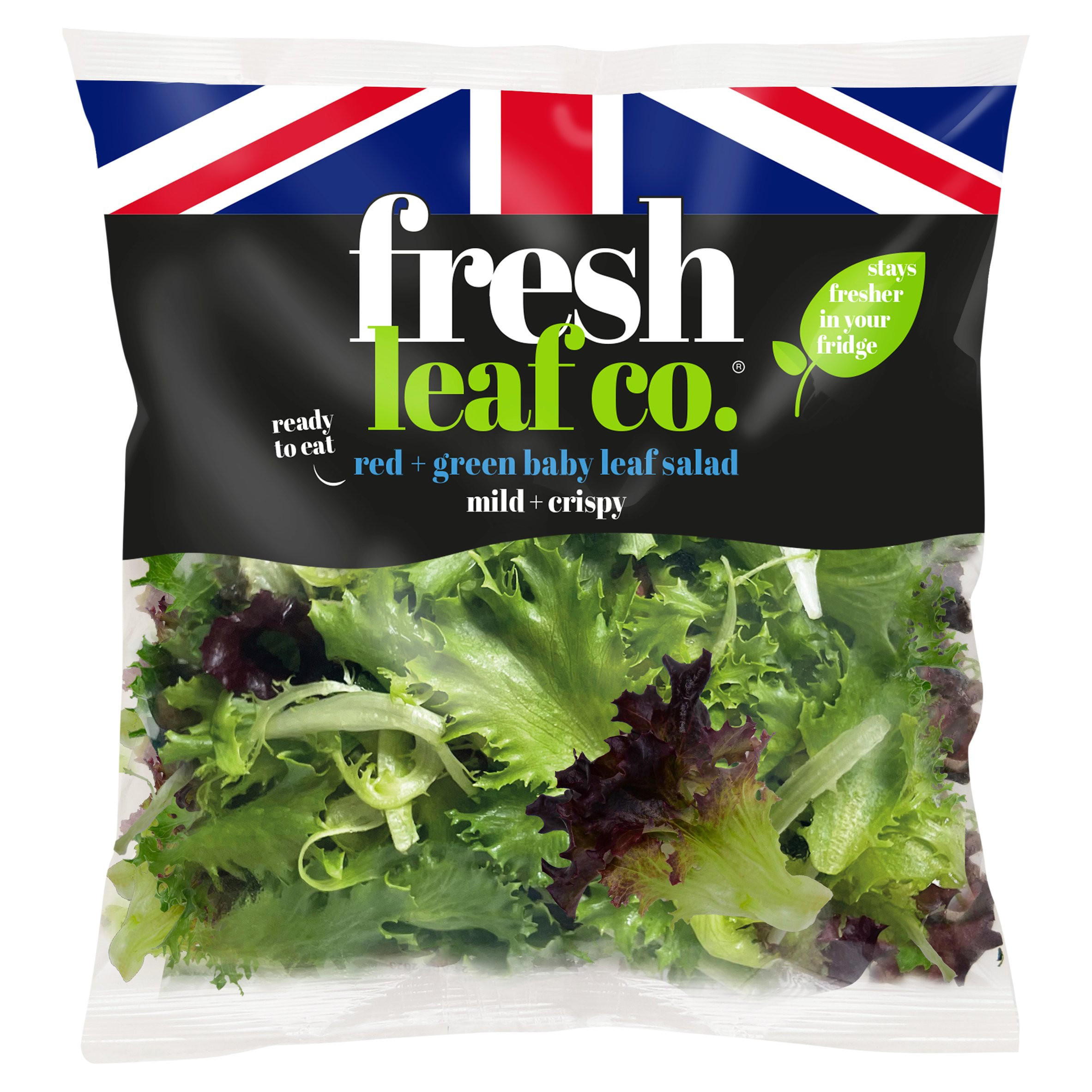 Fresh Leaf Co. Red + Green Baby Leaf Salad 70g | Salads | Iceland Foods