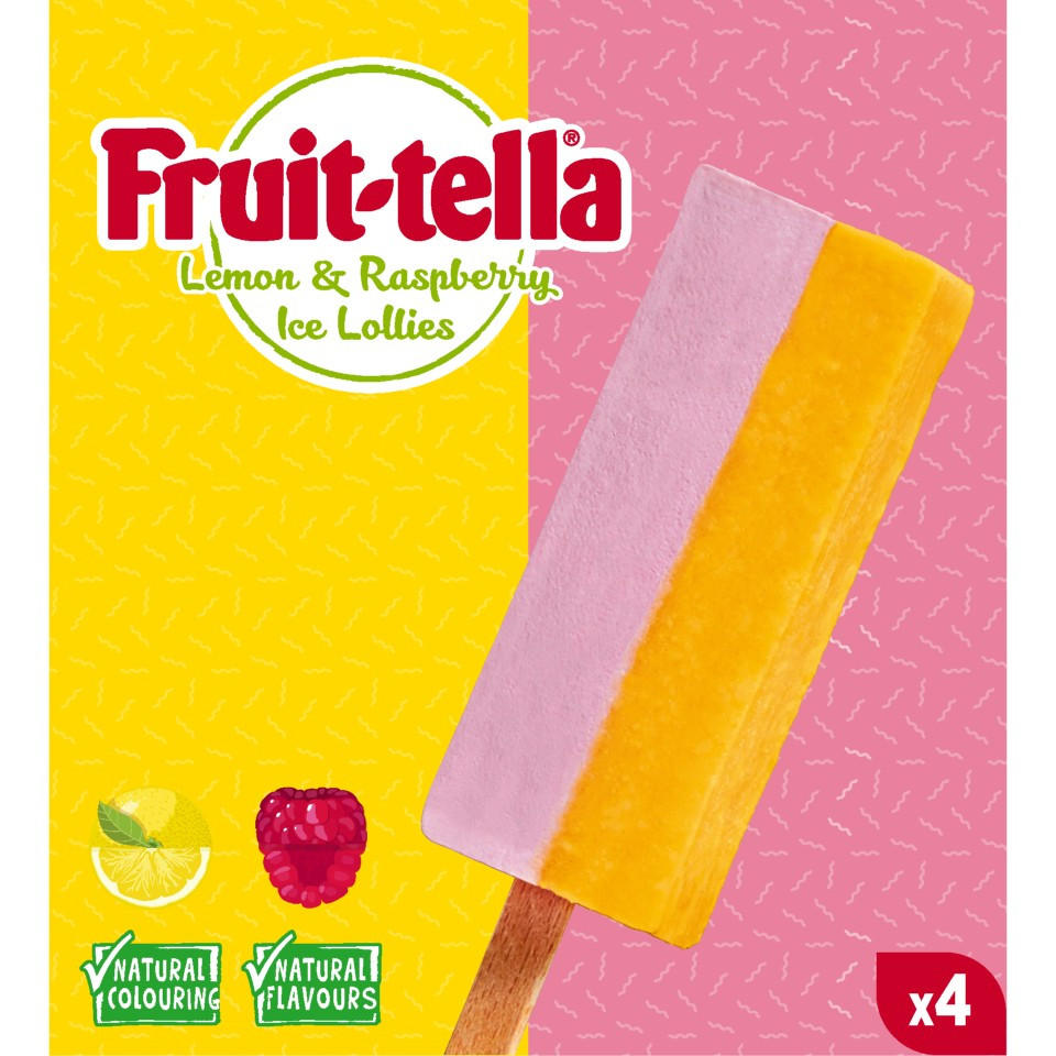 Fruittella Lemon & Raspberry Ice Lollies 248g Ice Lollies Iceland