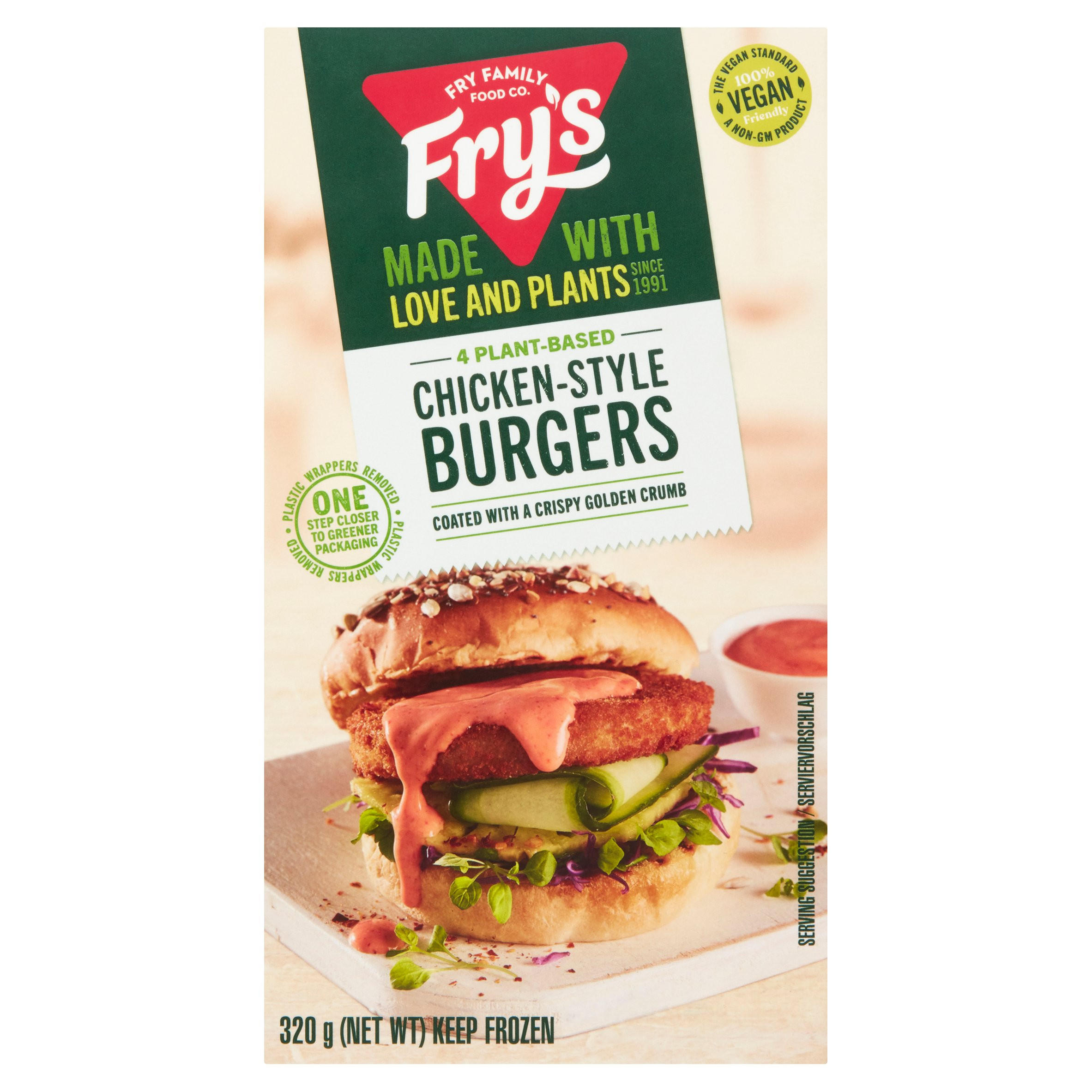 Fry's Meat Free 4 Chicken-Style Burgers 320g