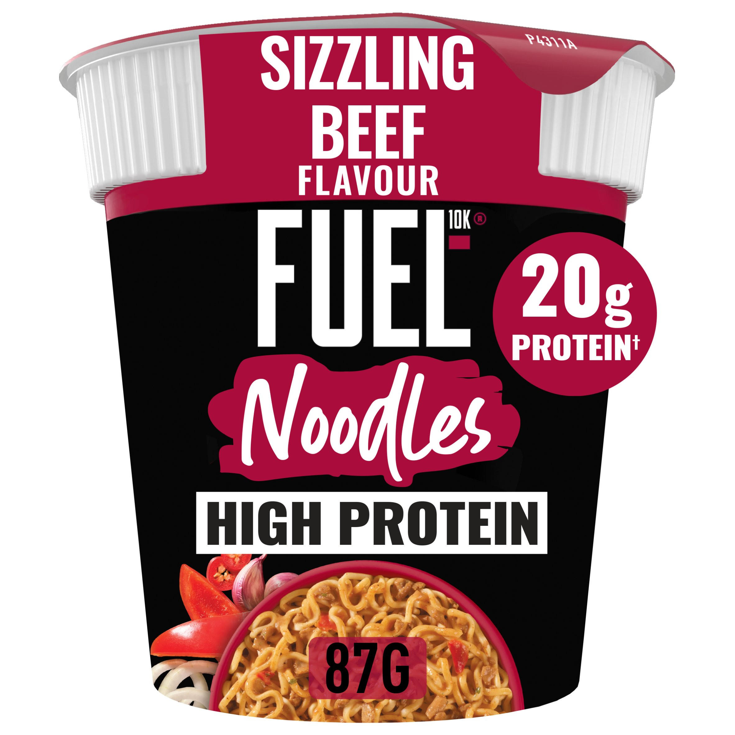 FUEL10K High Protein Sizzling Beef Instant Noodles Pot Snack 87g