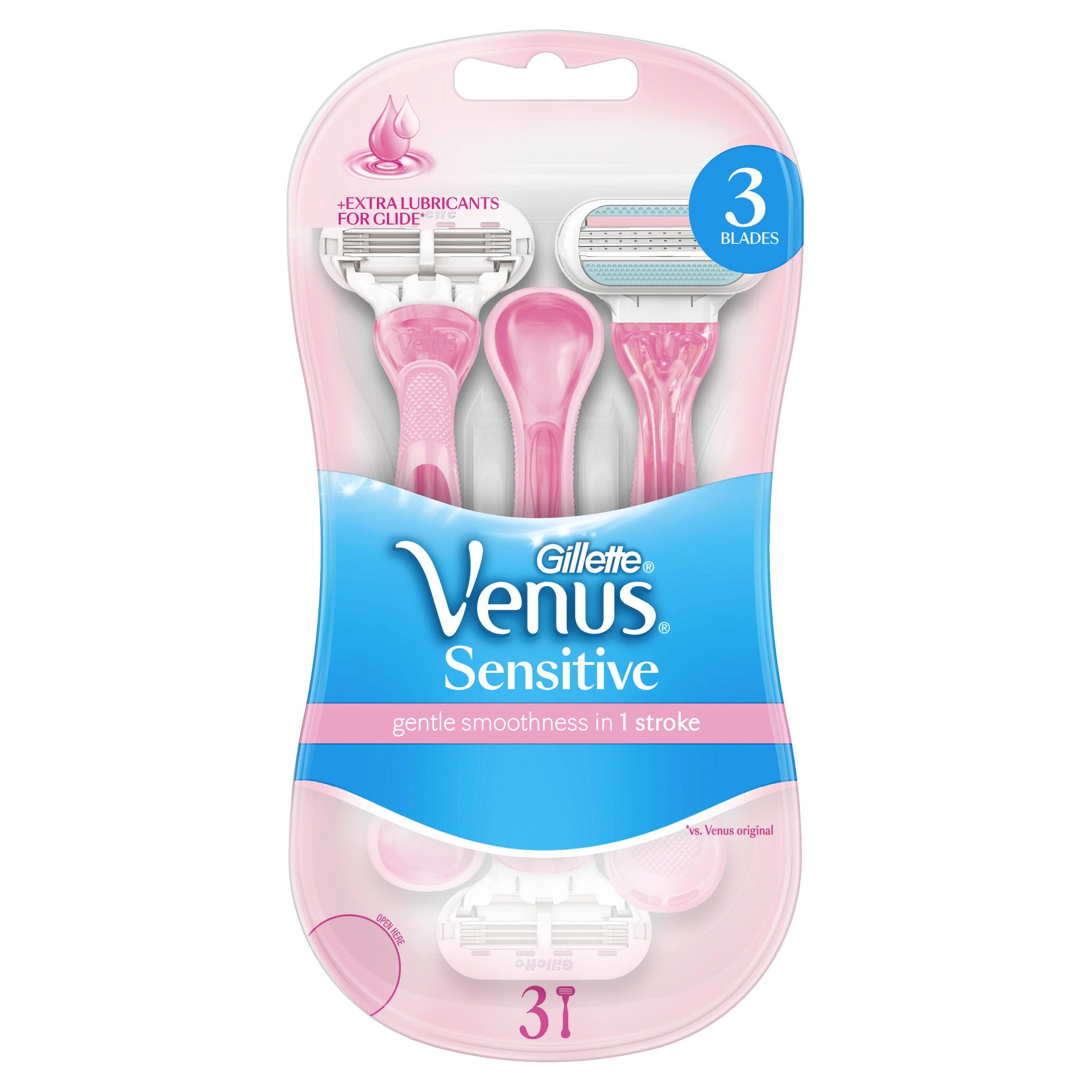 Gillette Venus Sensitive Women's Disposable Razors 3 Count Womens
