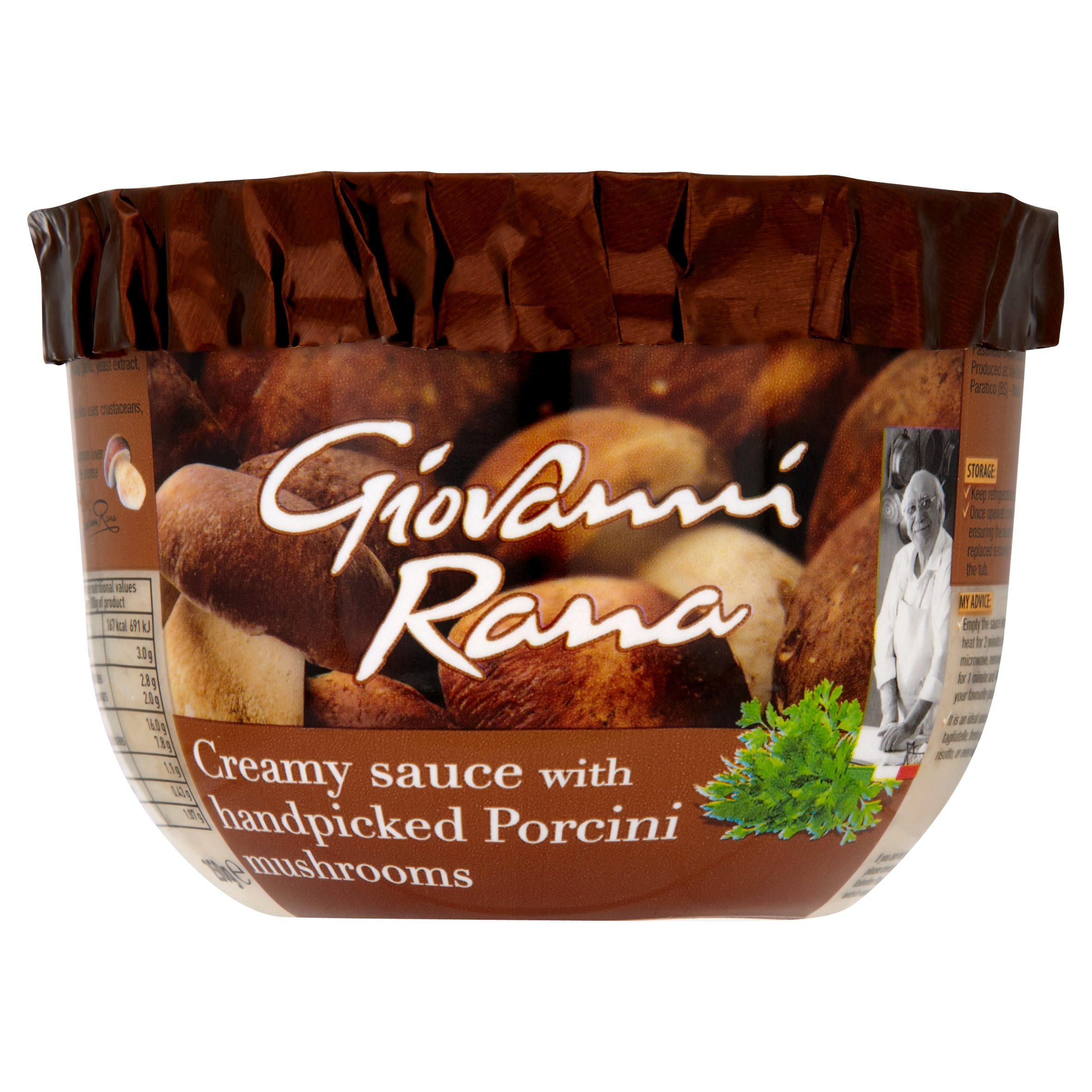 Giovanni Rana Creamy Sauce with Handpicked Porcini Mushrooms 250g, Fresh  Pasta & Sauce