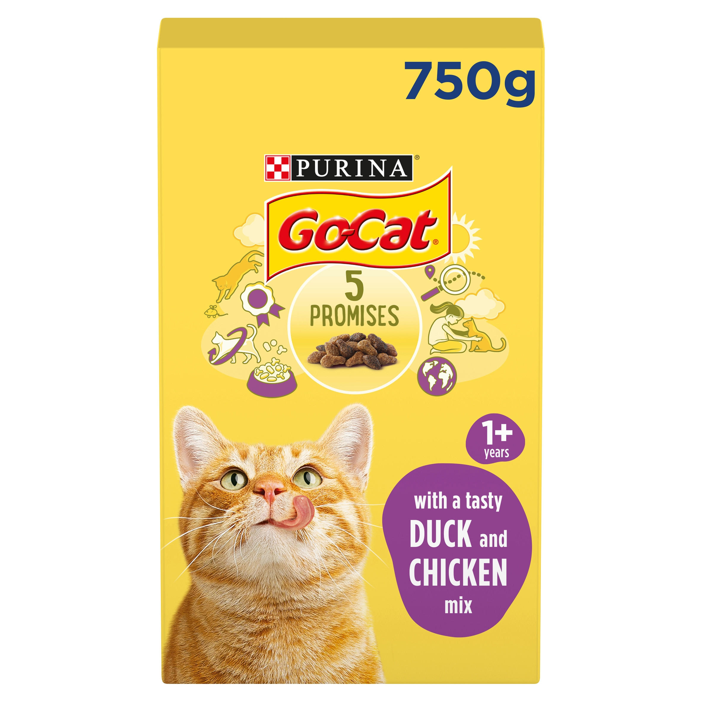 GOCAT with Chicken and Duck Dry Cat Food 750g Pet Food Iceland Foods