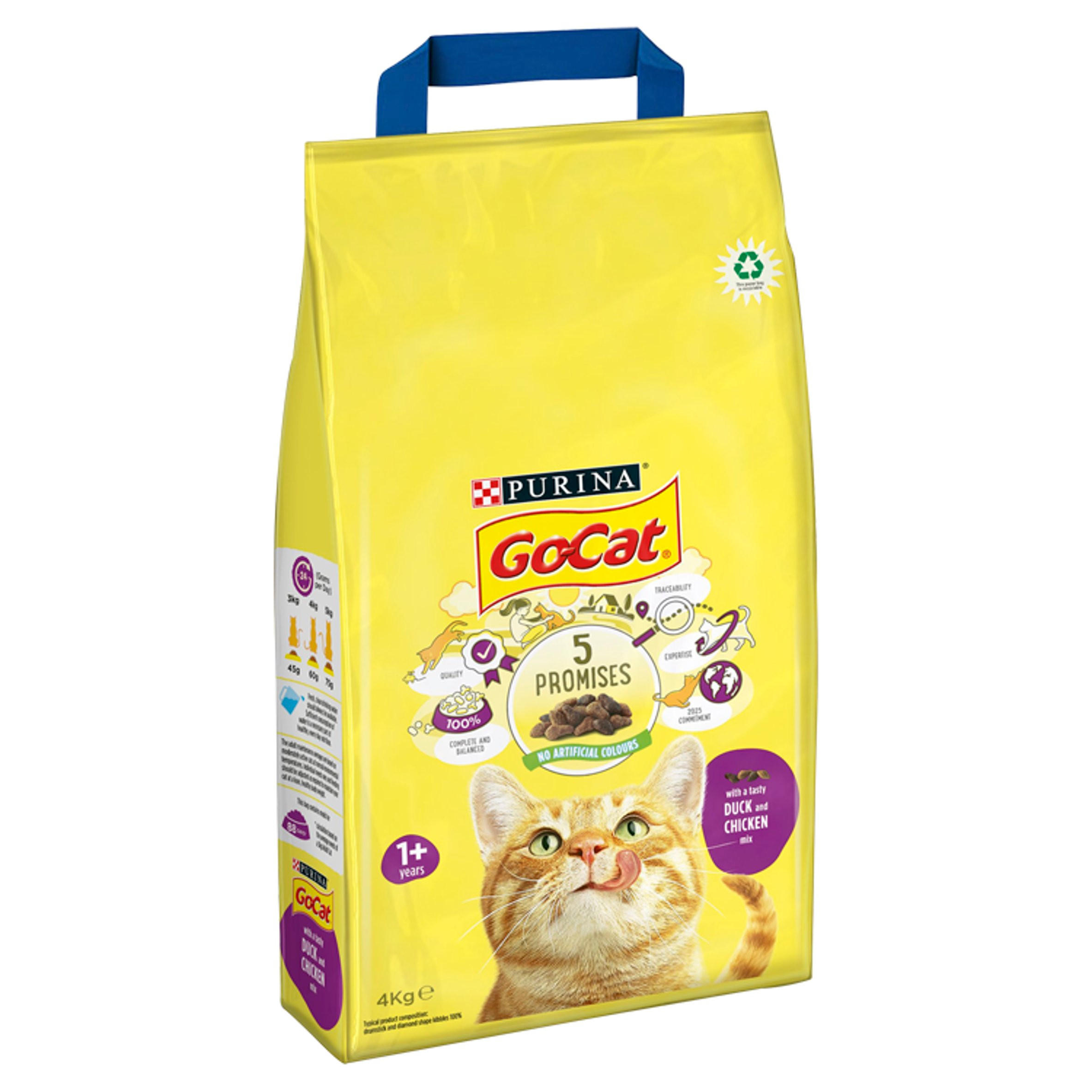 GoCat with Chicken and Duck Dry Cat Food 1+Years 4kg Pet Food