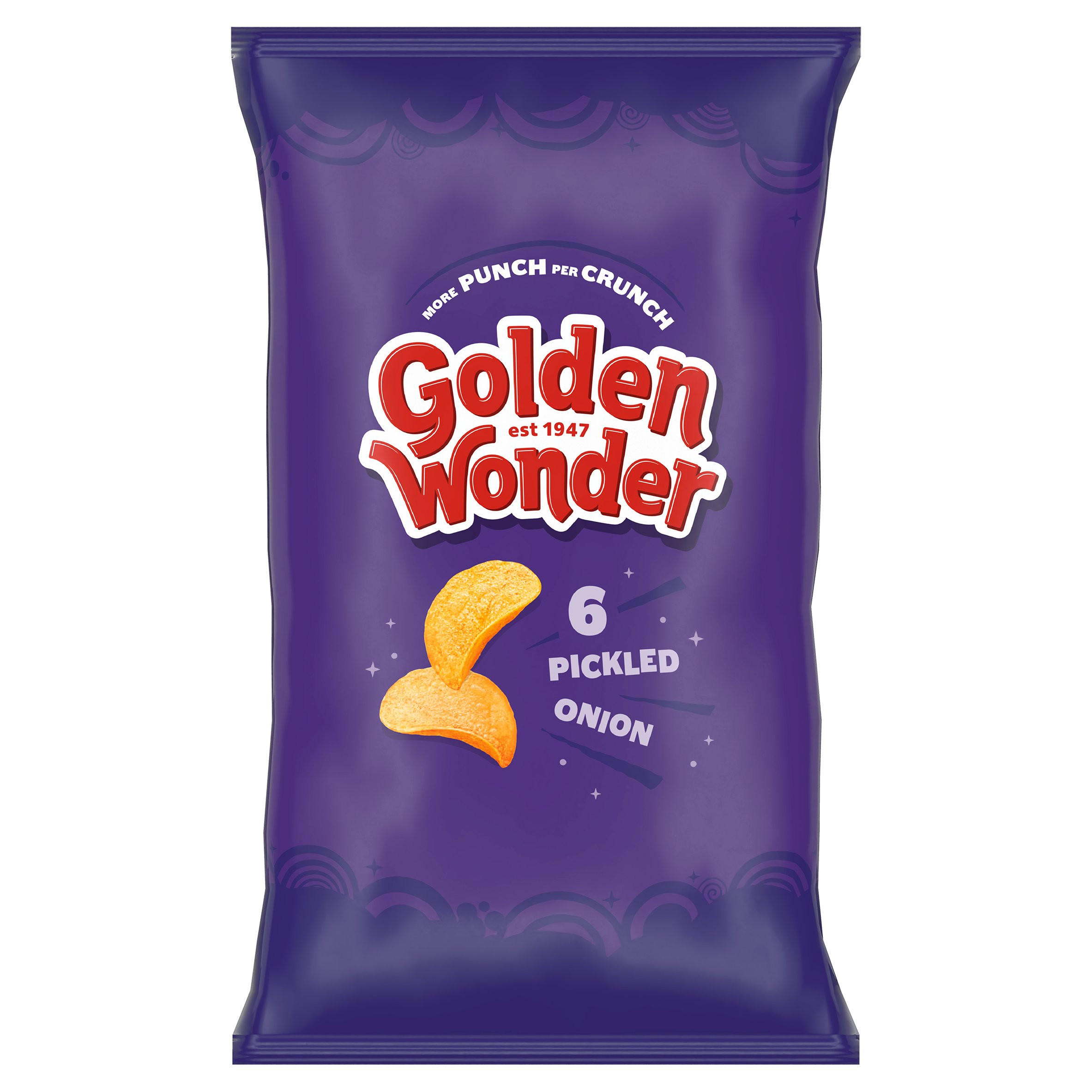 Golden Wonder Pickled Onion 6 x 25g, folic acid free