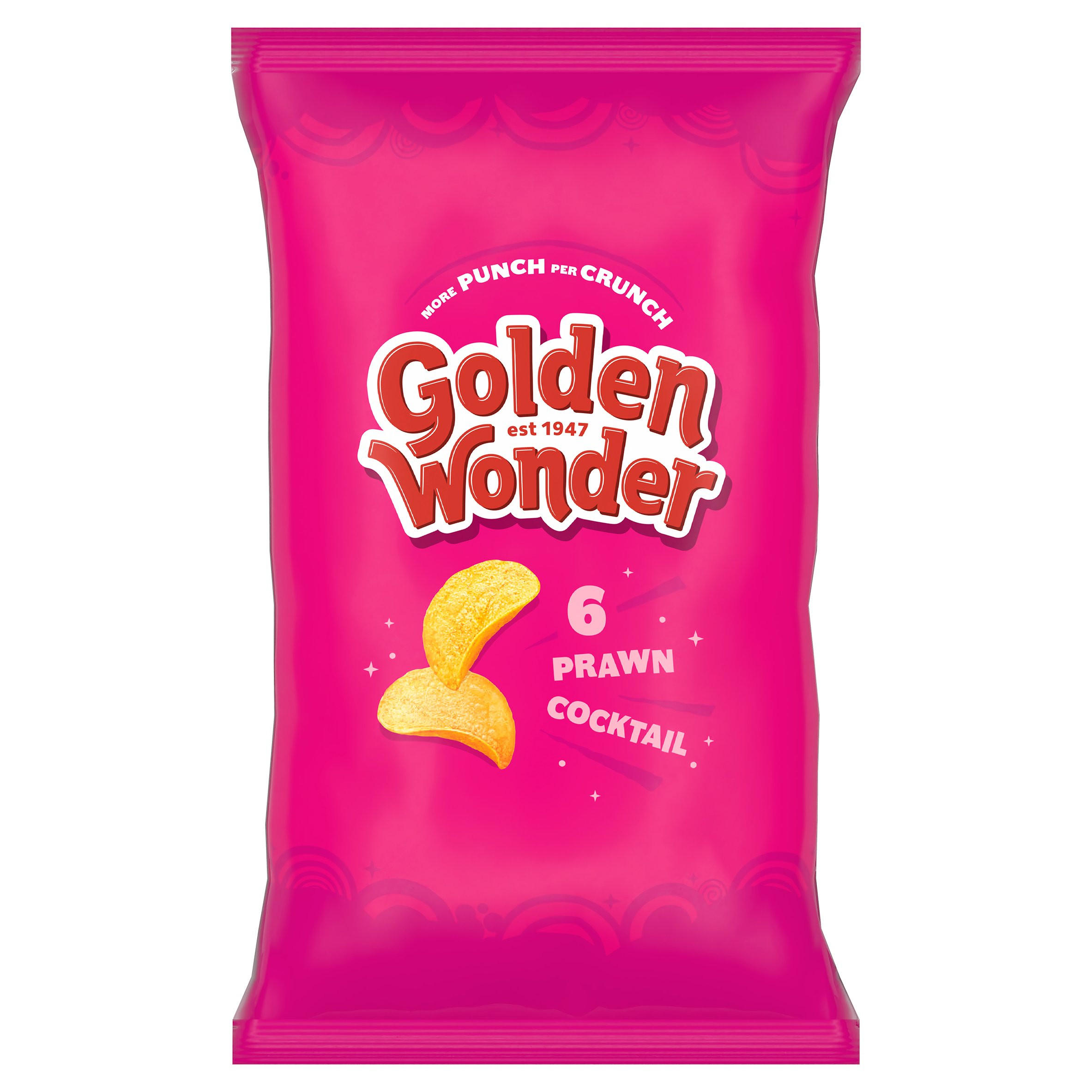 Golden Wonder Prawn Cocktail 6 x 25g, folic acid free