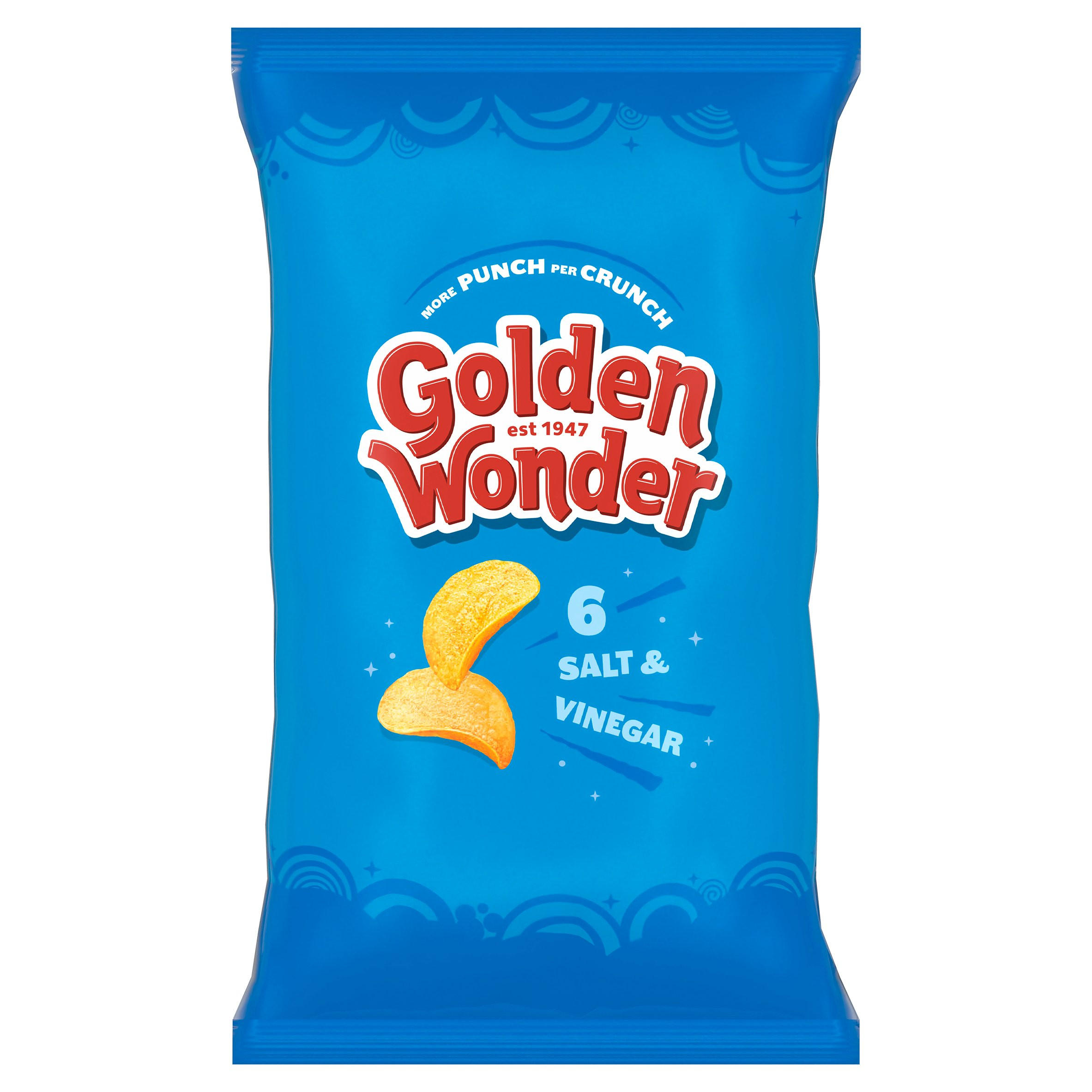 Golden Wonder Salt & Vinegar 6 x 25g, folic acid free