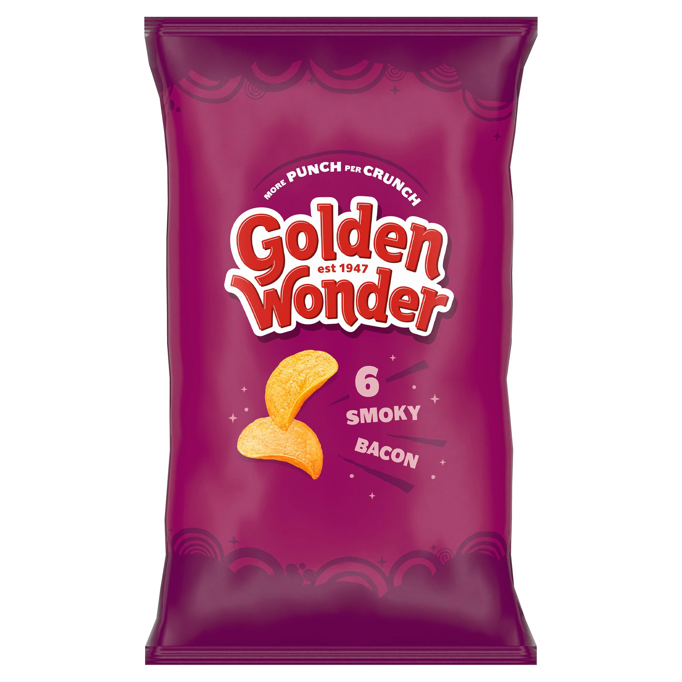 Golden Wonder Smoky Bacon 6 x 25g, folic acid free