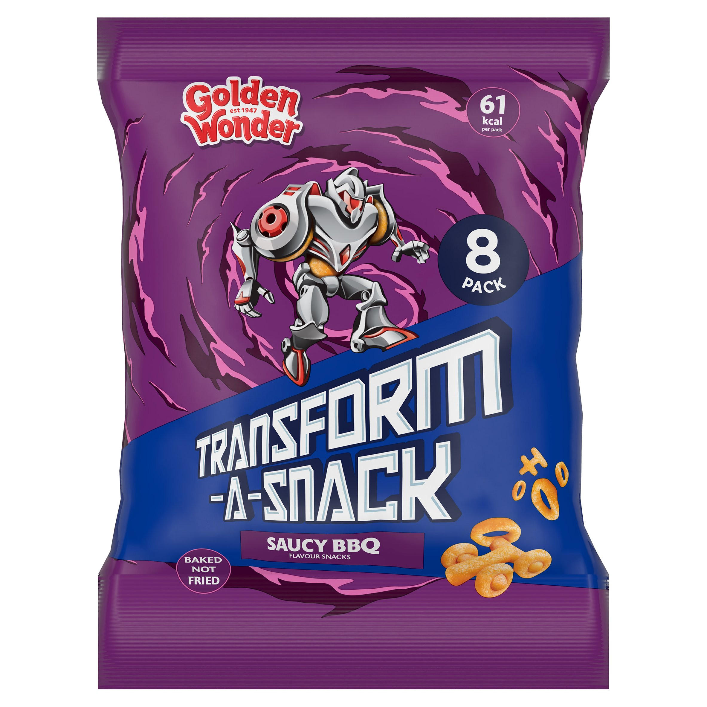 Golden Wonder Transform-A-Snack Saucy BBQ Flavour Snacks 8 x 12g, folic acid free