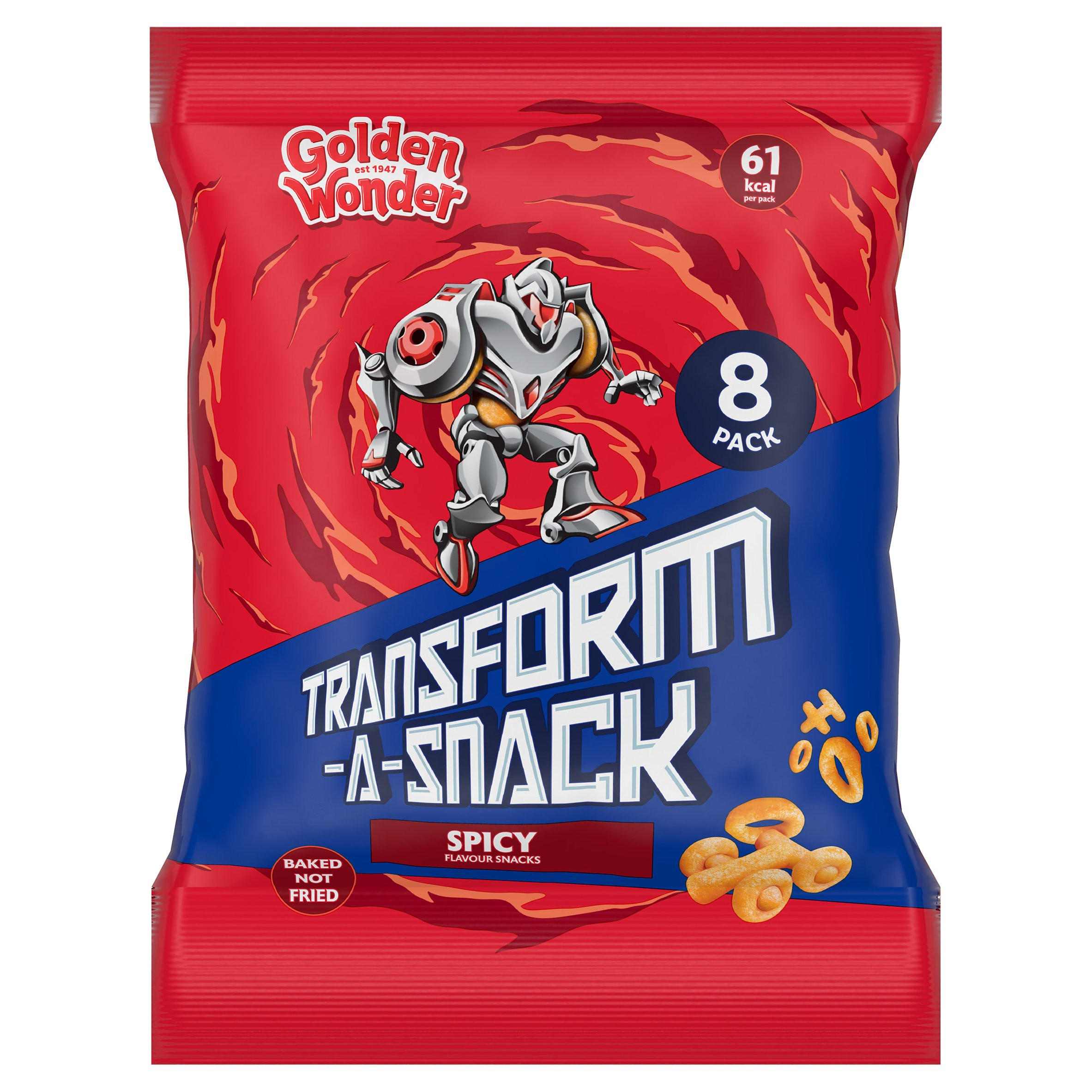 Golden Wonder Transform-A-Snack Spicy Flavour Snacks 8 x 12g, folic acid free