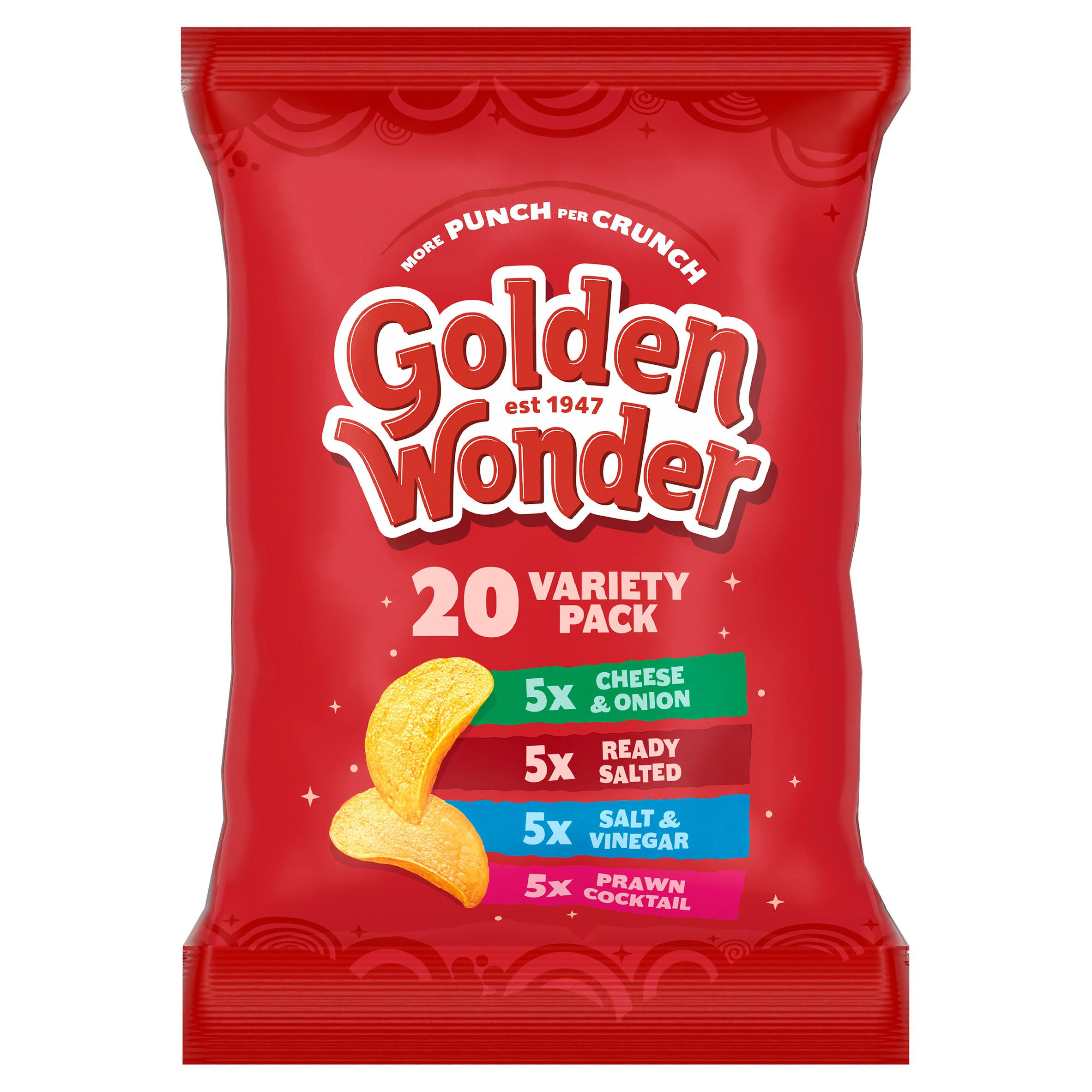 Golden Wonder Variety Pack 20 x 25g, folic acid free