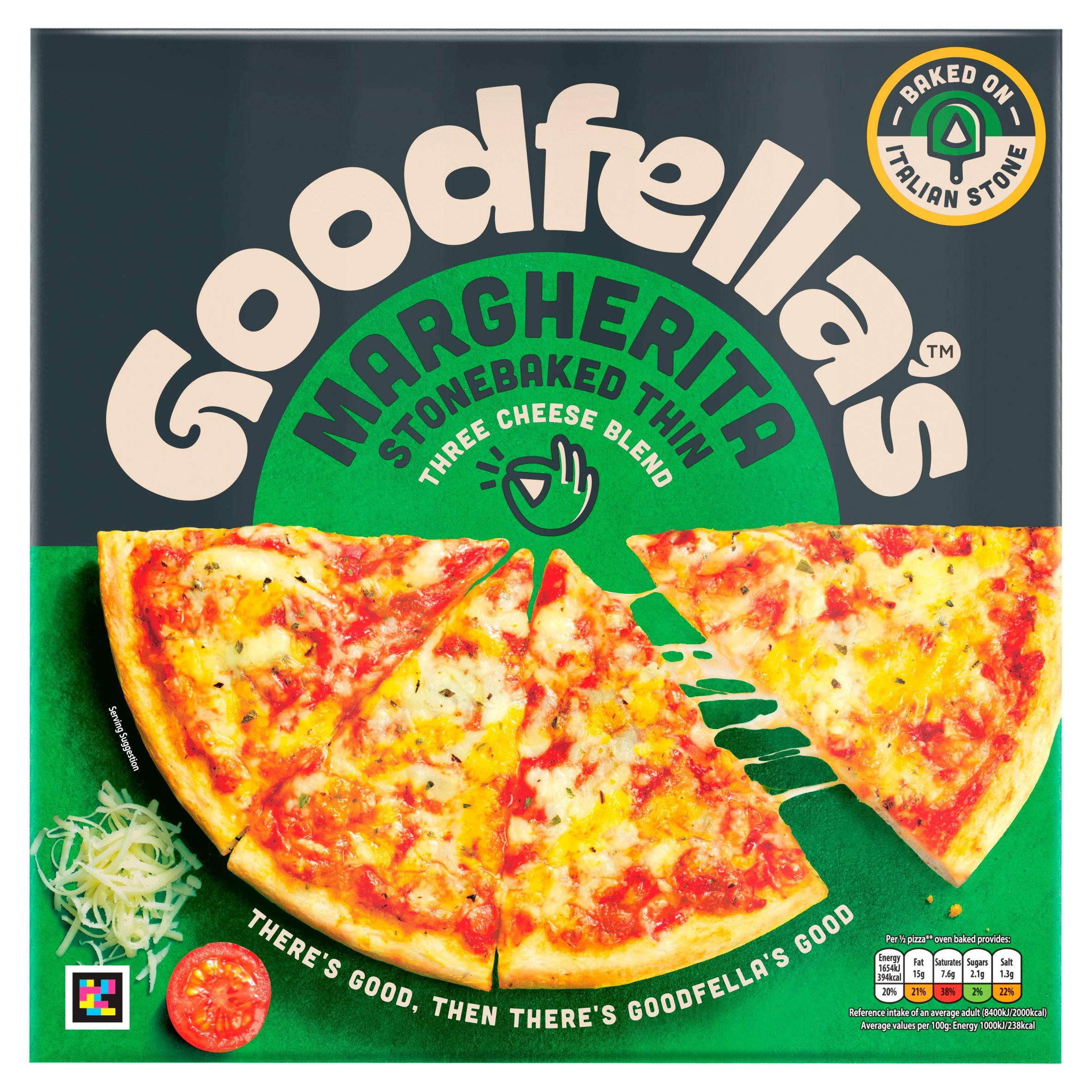 Goodfellas Stonebaked Thin Margherita Three Cheese Pizza 334g