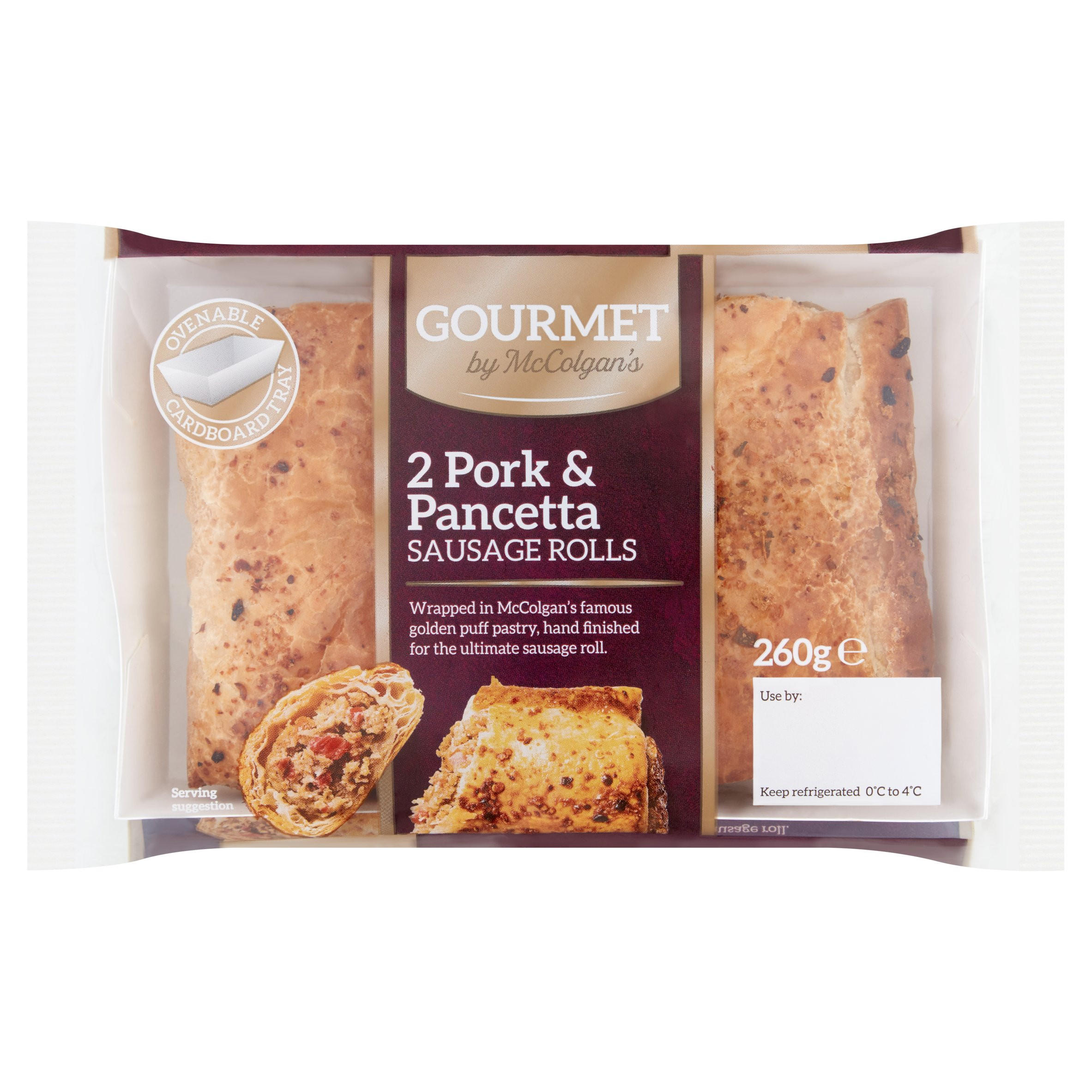 Gourmet By McColgan's 2 Pork & Pancetta Sausage Rolls 260g | Sausage ...