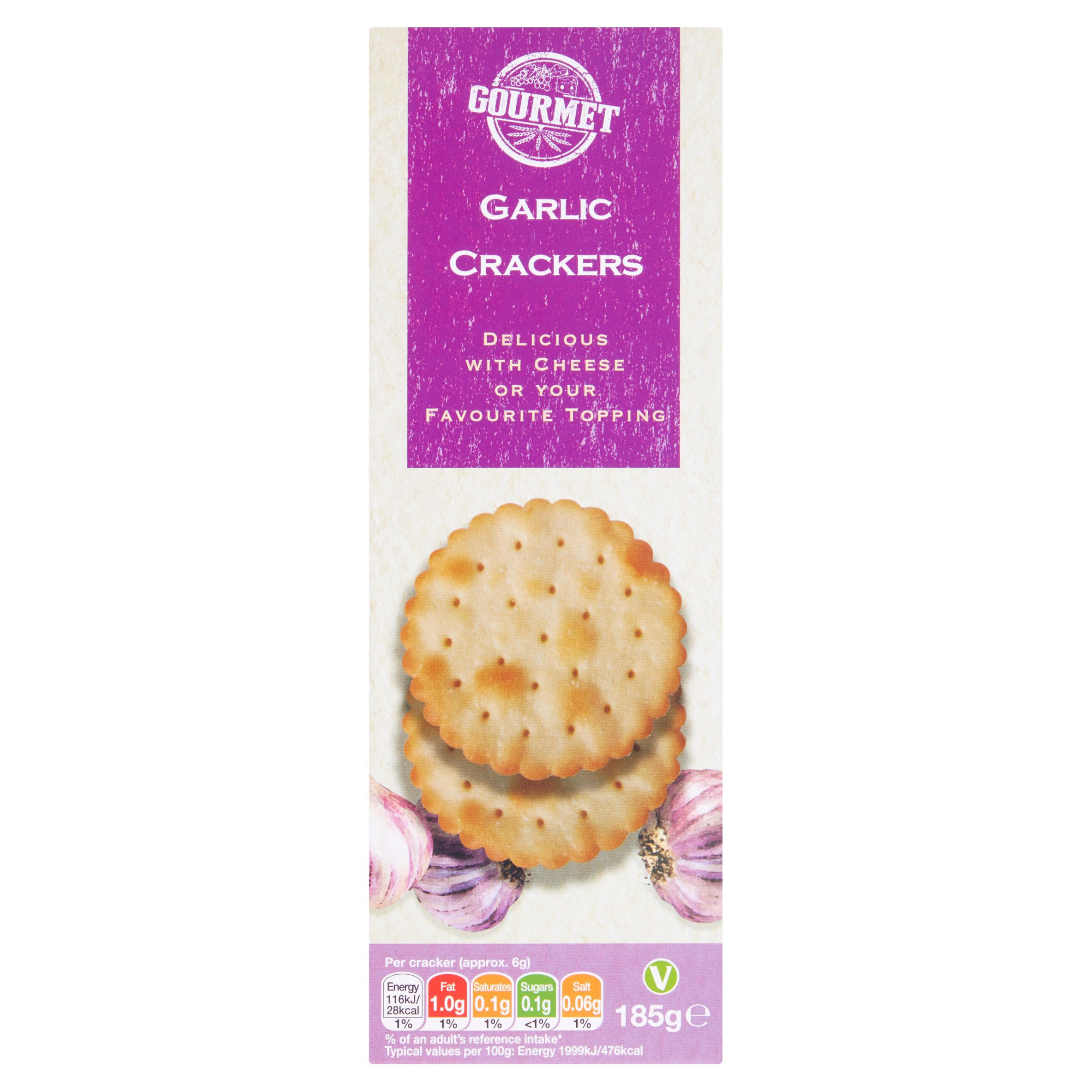 Gourmet Garlic Crackers 185g Crackers & Savoury Biscuits Iceland Foods