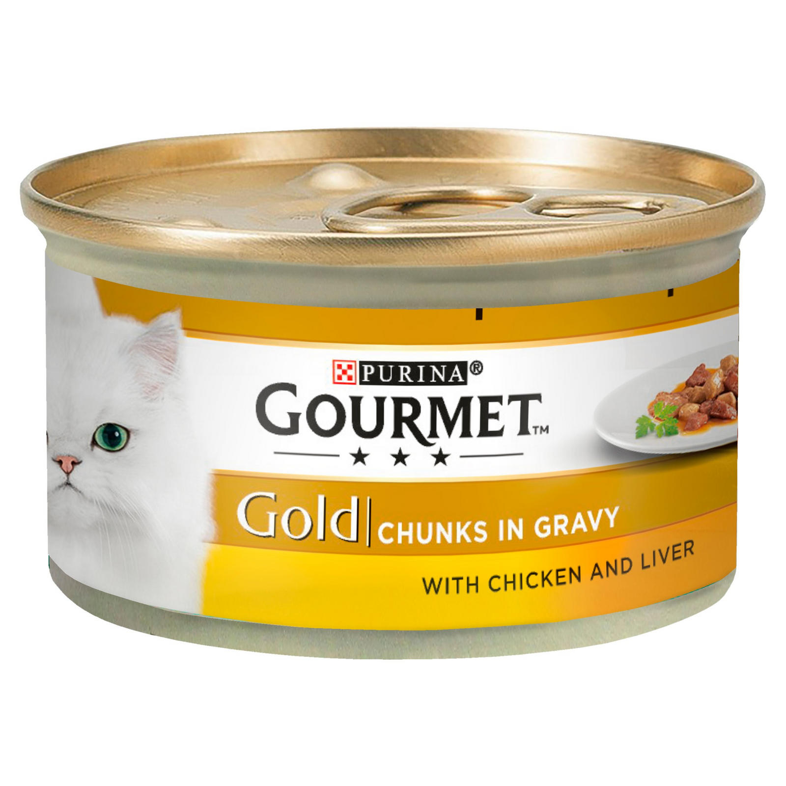 Gourmet Gold Tinned Cat Food Chicken and Liver In Gravy 85g Cat Food