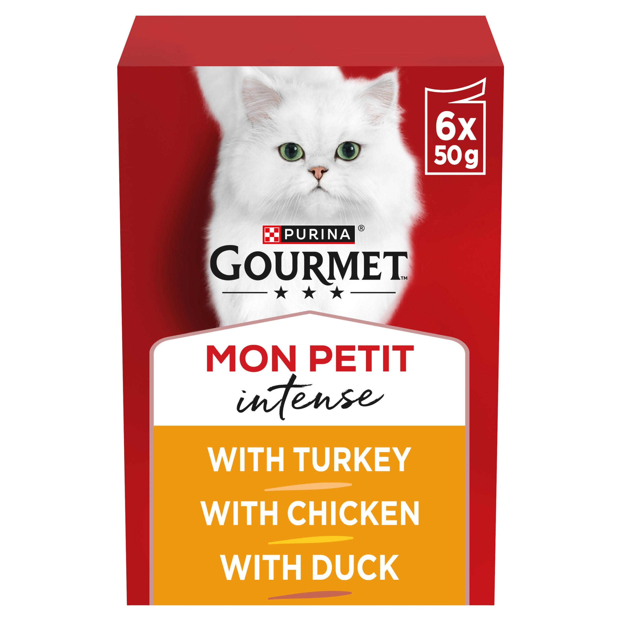 Gourmet Mon Petit Meaty Variety Duck, Chicken & Turkey Wet Cat Food 6 x 50g