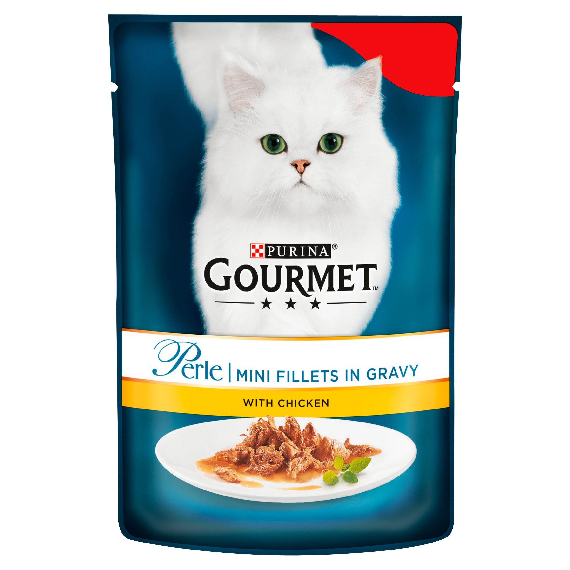 Gourmet Perle Cat Food Mini Fillets Chicken in Gravy 85g Cat Food