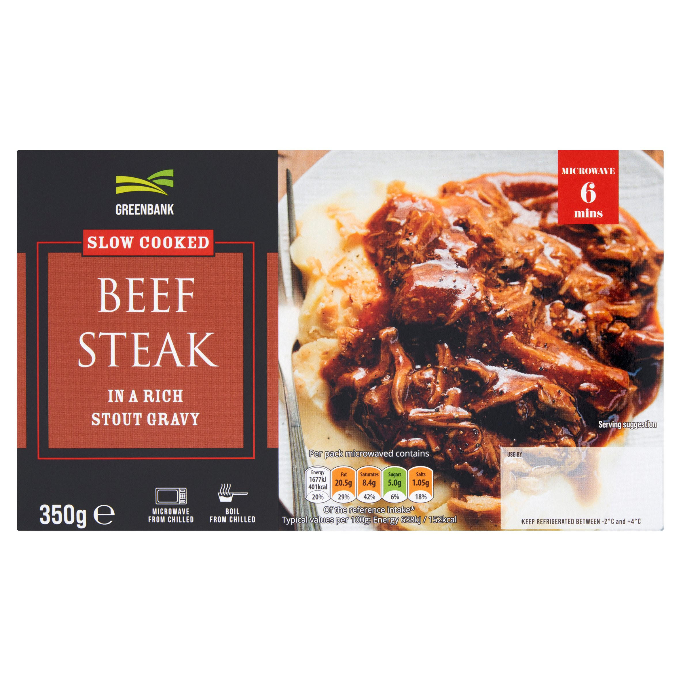 Greenbank Slow Cooked Beef Steak in a Rich Stout Gravy 350g Beef Iceland Foods