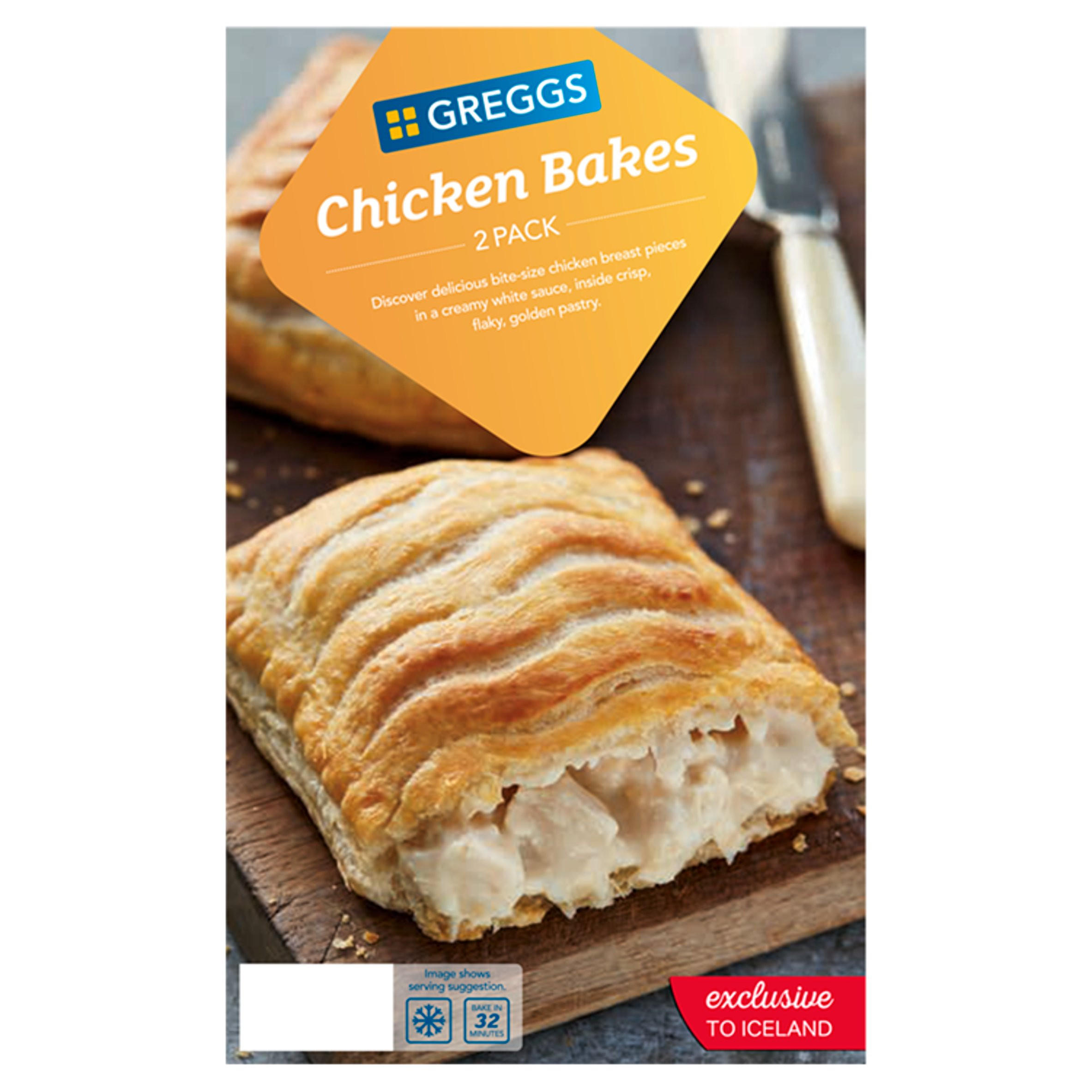 Greggs 2 Chicken Bakes 306g Pasties Quiche Sausage Rolls Iceland Foods