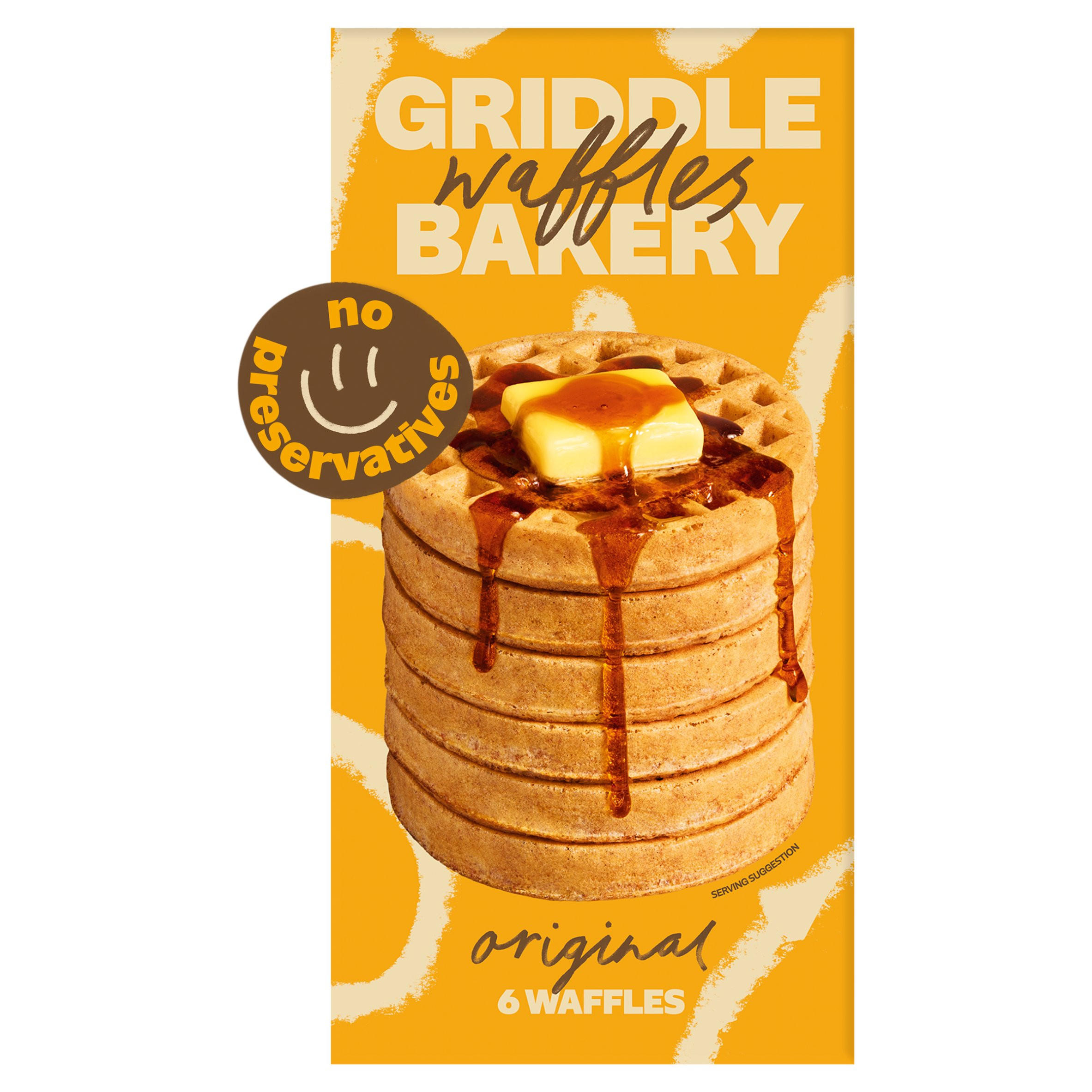 Griddle Bakery 6 Original Waffles 200g, folic acid free