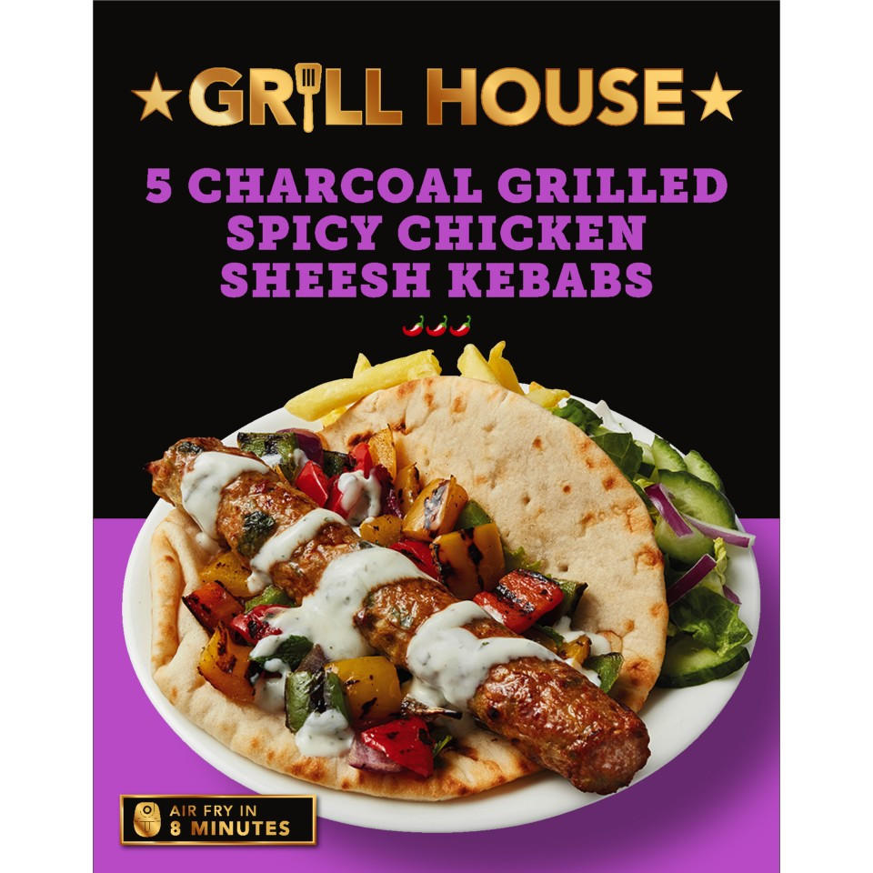 Grill House 5 Charcoal Grilled Spicy Chicken Sheesh Kebabs 250g ...