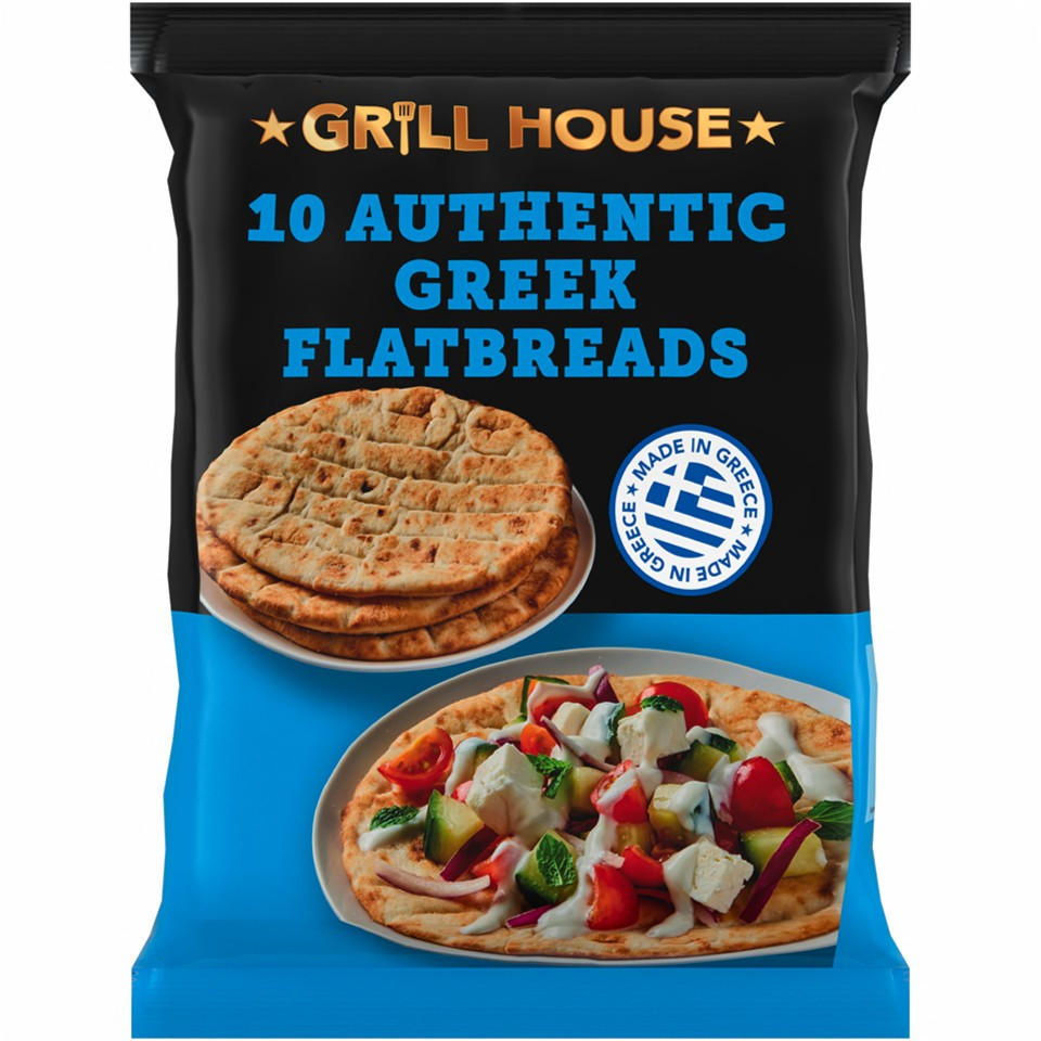 Grill House Authentic Greek Flatbreads 700g | Traditional | Iceland Foods