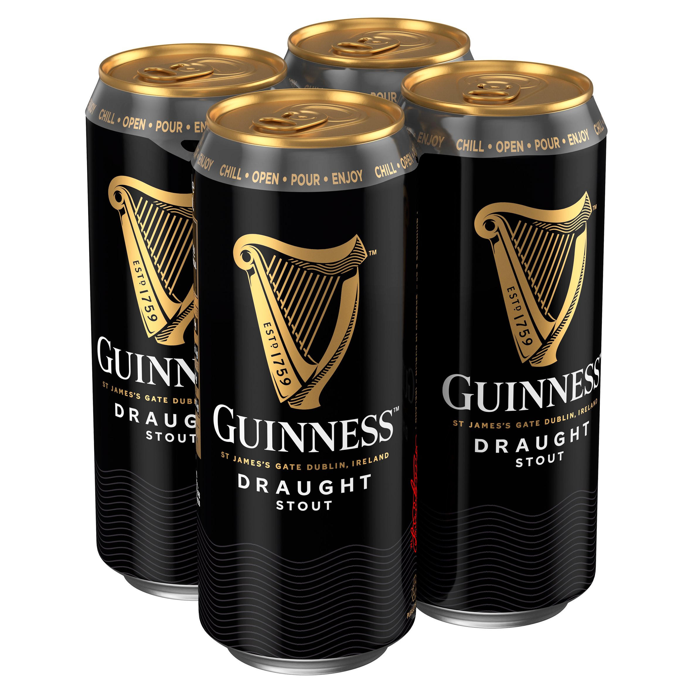 Guinness Draught Stout Beer 4 x 470ml Can | Ales | Iceland Foods
