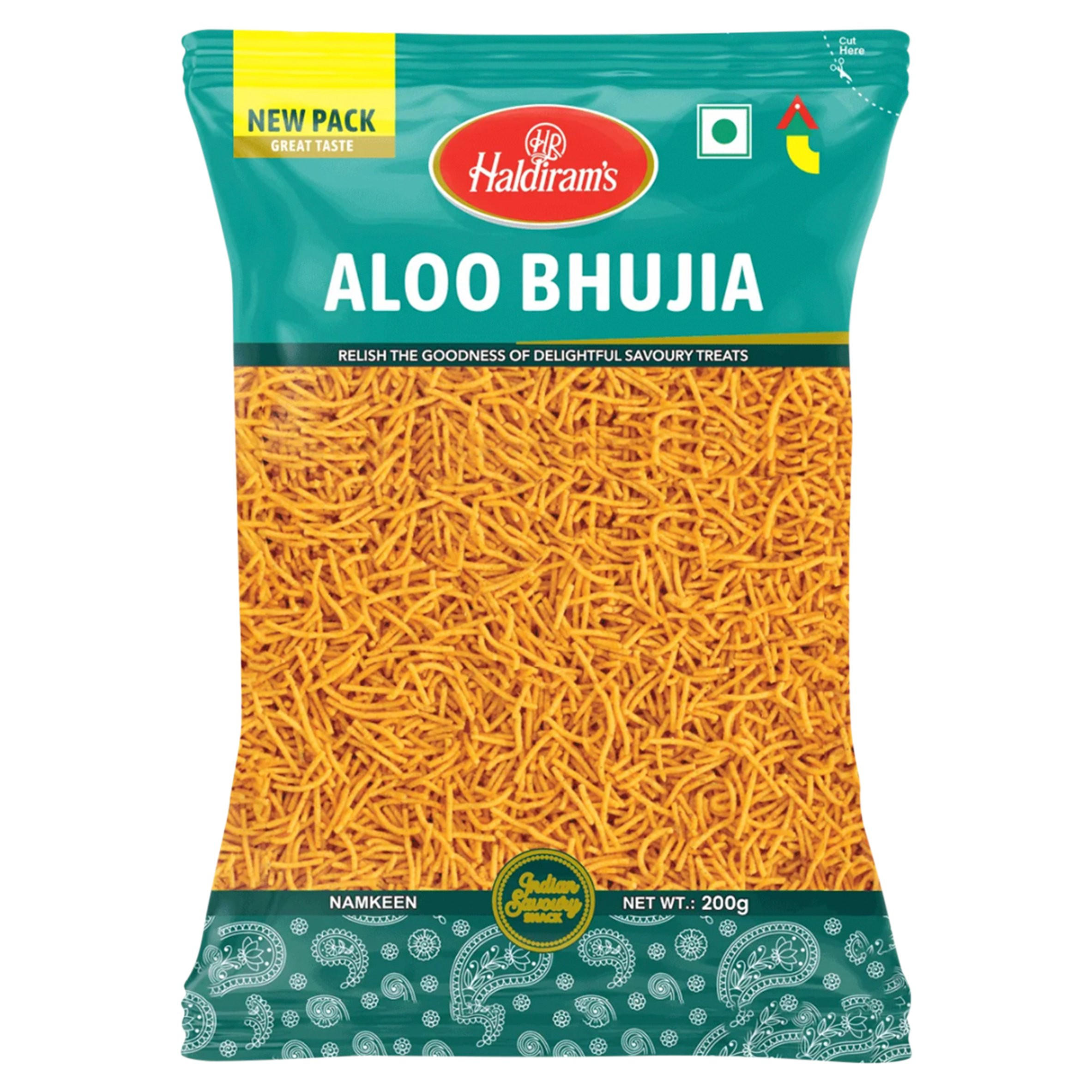 Haldiram's Aloo Bhujia Spicy Potato Noodles Namkeen 200g, folic acid free