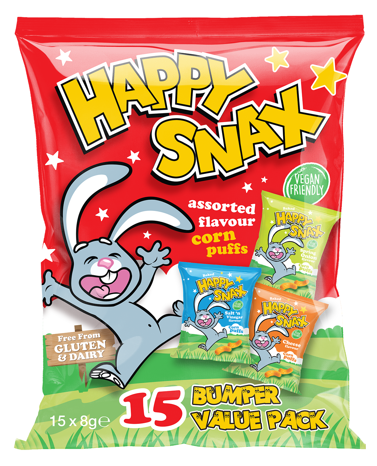 Happy Snax Crisps Assorted Flavours 15 Pack Multipack Crisps